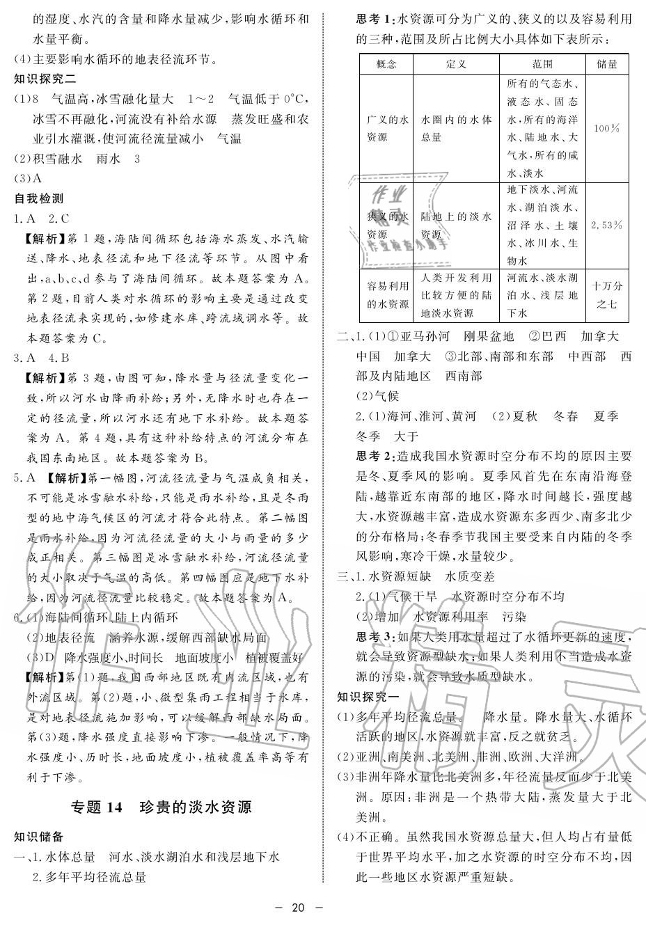 2019年鐘書金牌金典導(dǎo)學(xué)案高一地理上冊(cè)人教版 第20頁(yè)