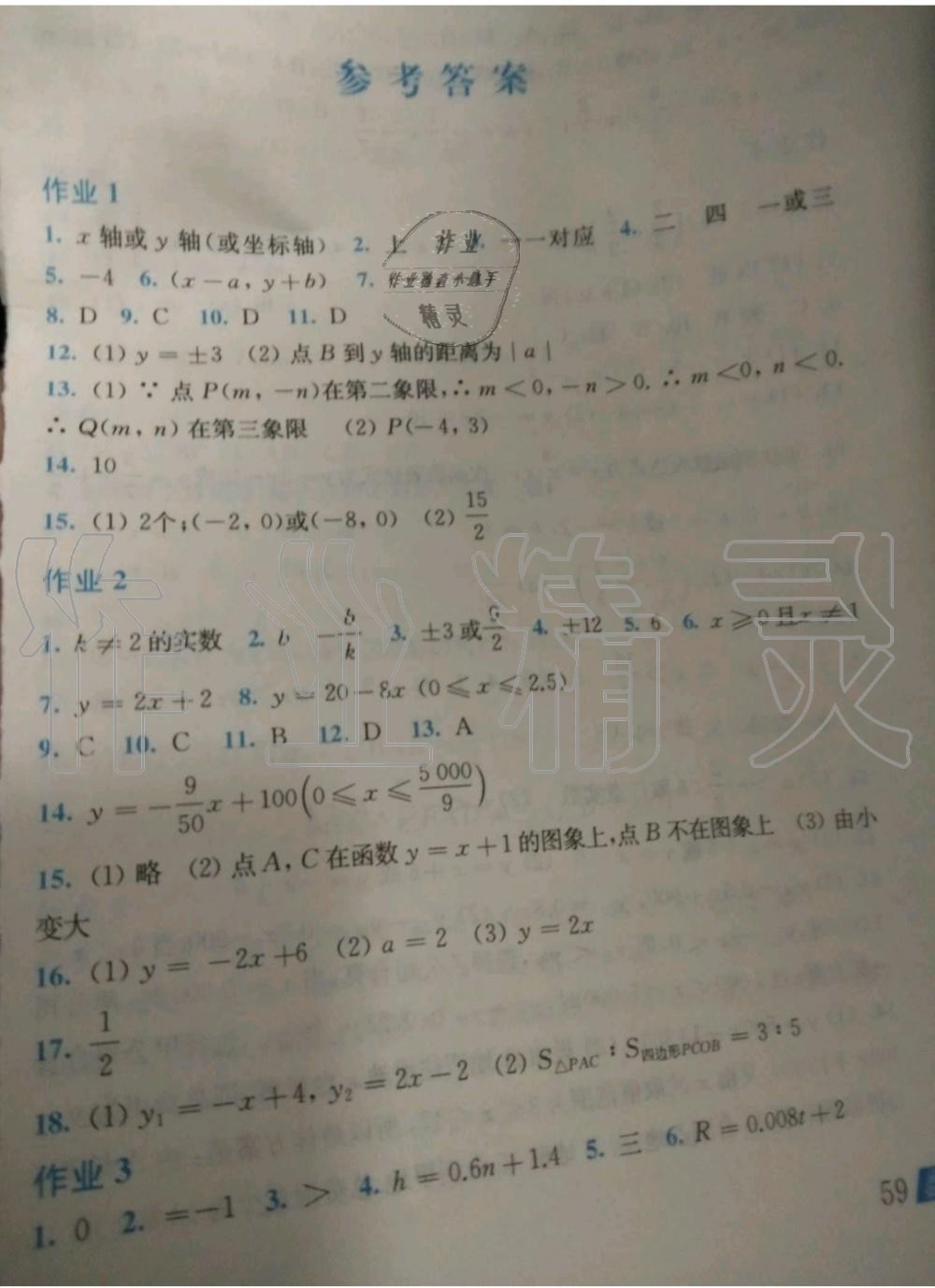 2020年寒假作業(yè)八年級(jí)數(shù)學(xué)滬科版上?？茖W(xué)技術(shù)出版社 參考答案第1頁(yè)