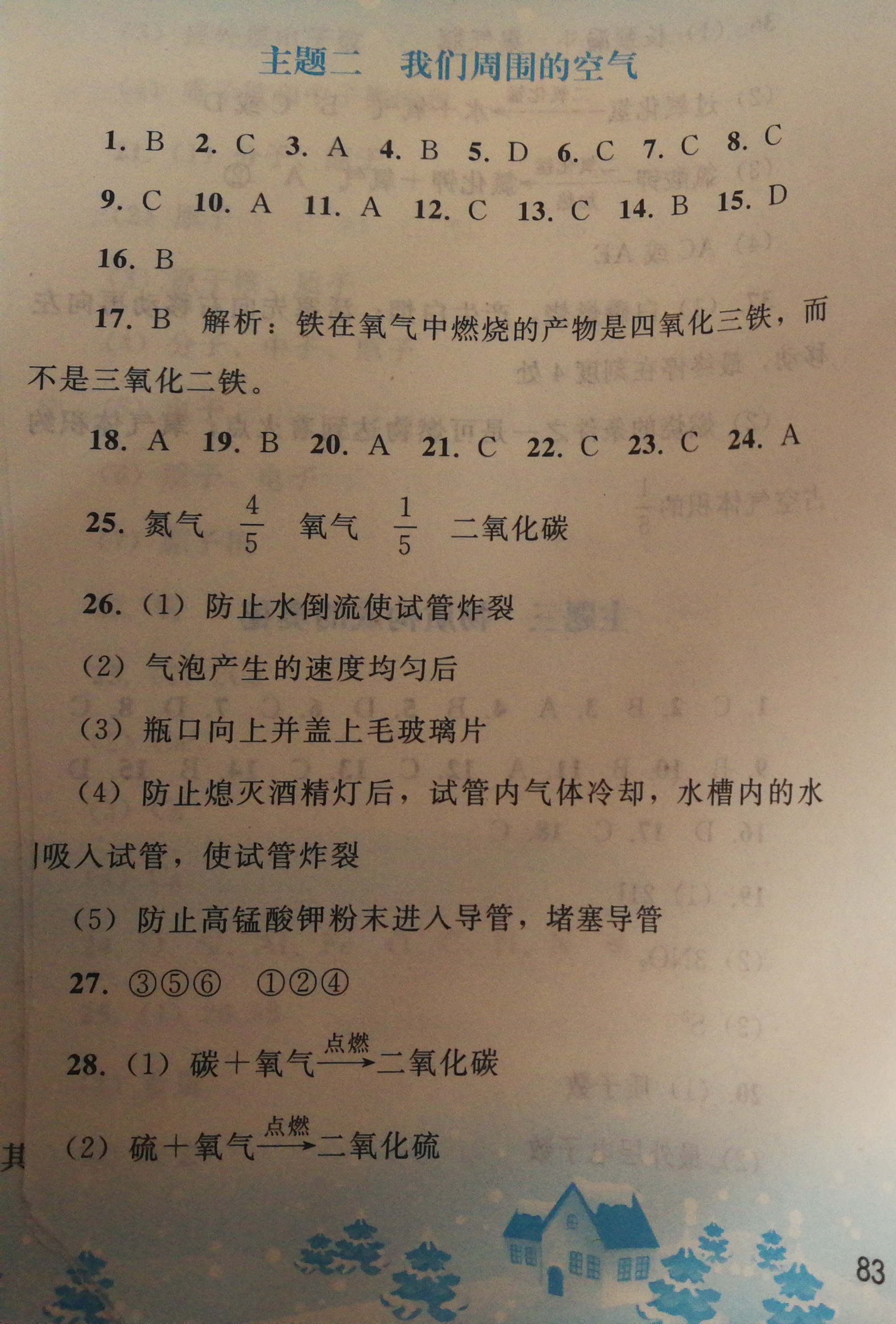 2020年寒假作业九年级化学人教版人民教育出版社 第5页