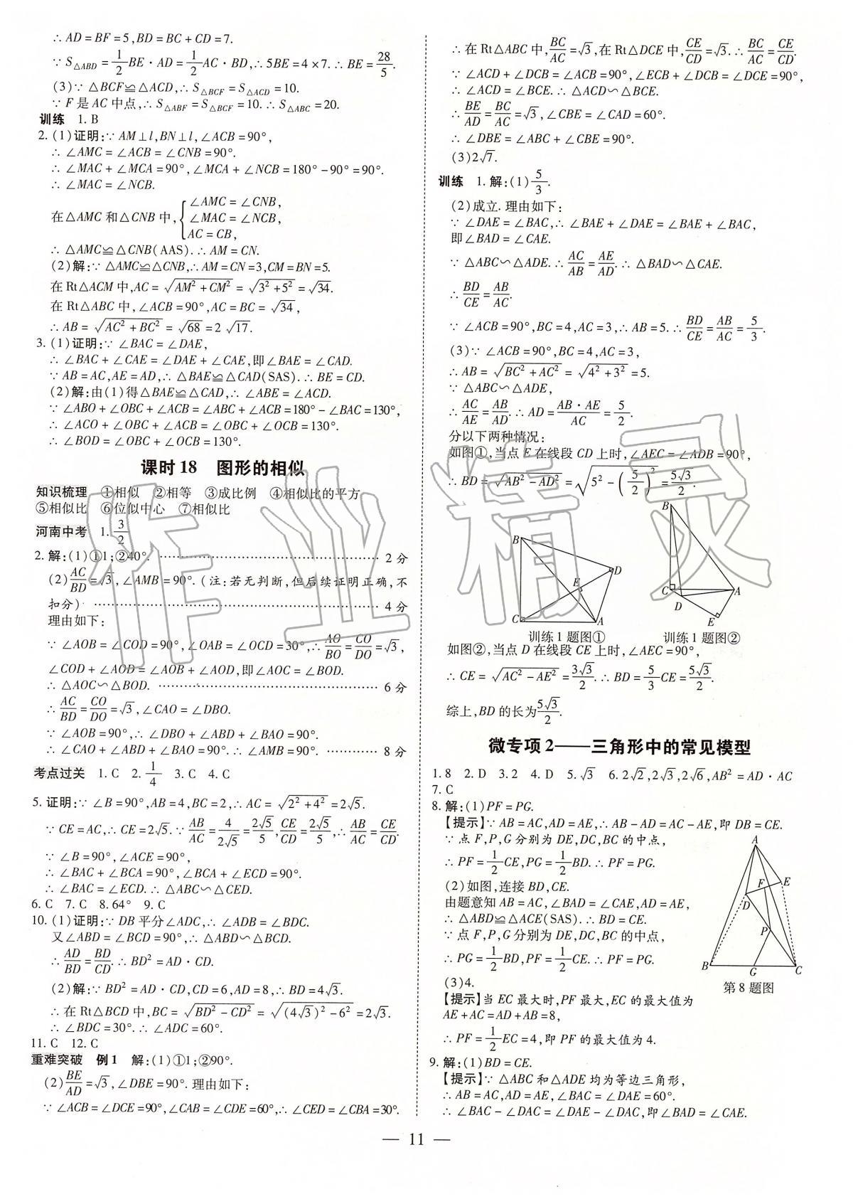 2020年领跑中考九年级数学中考用书人教版河南专版 第11页