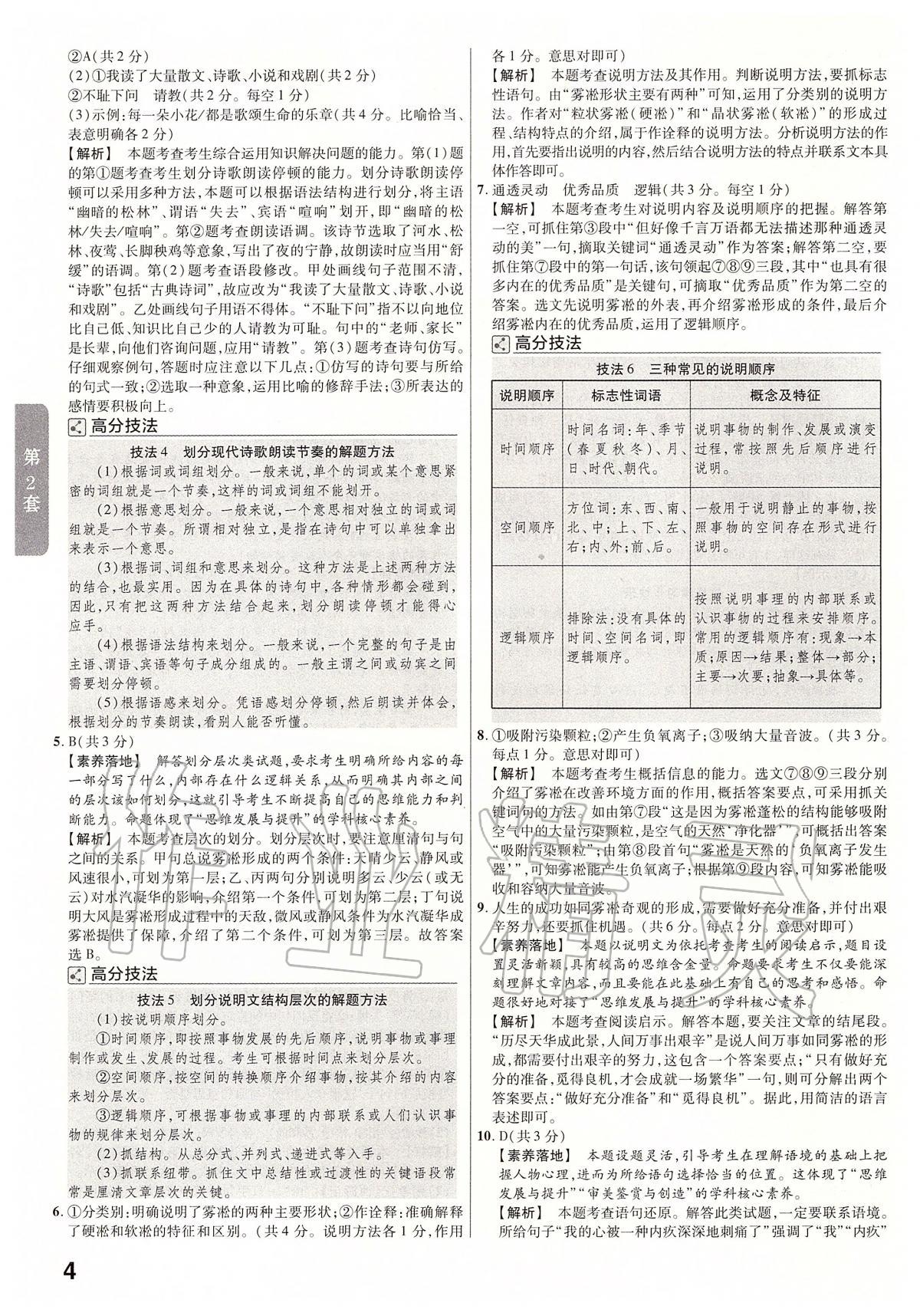 2020年金考卷安徽中考45套匯編語文 第4頁