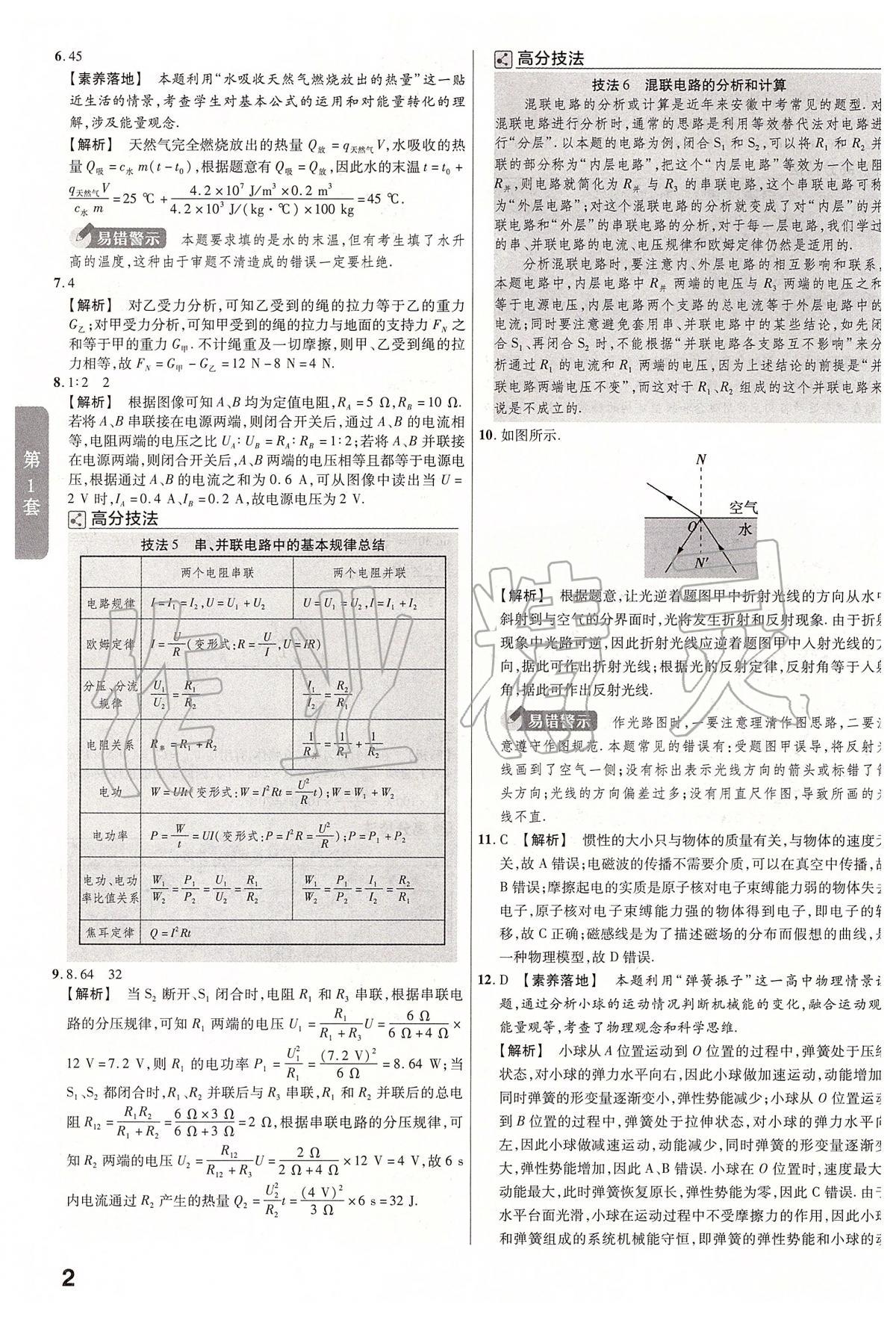 2020年金考卷安徽中考45套汇编物理 第2页