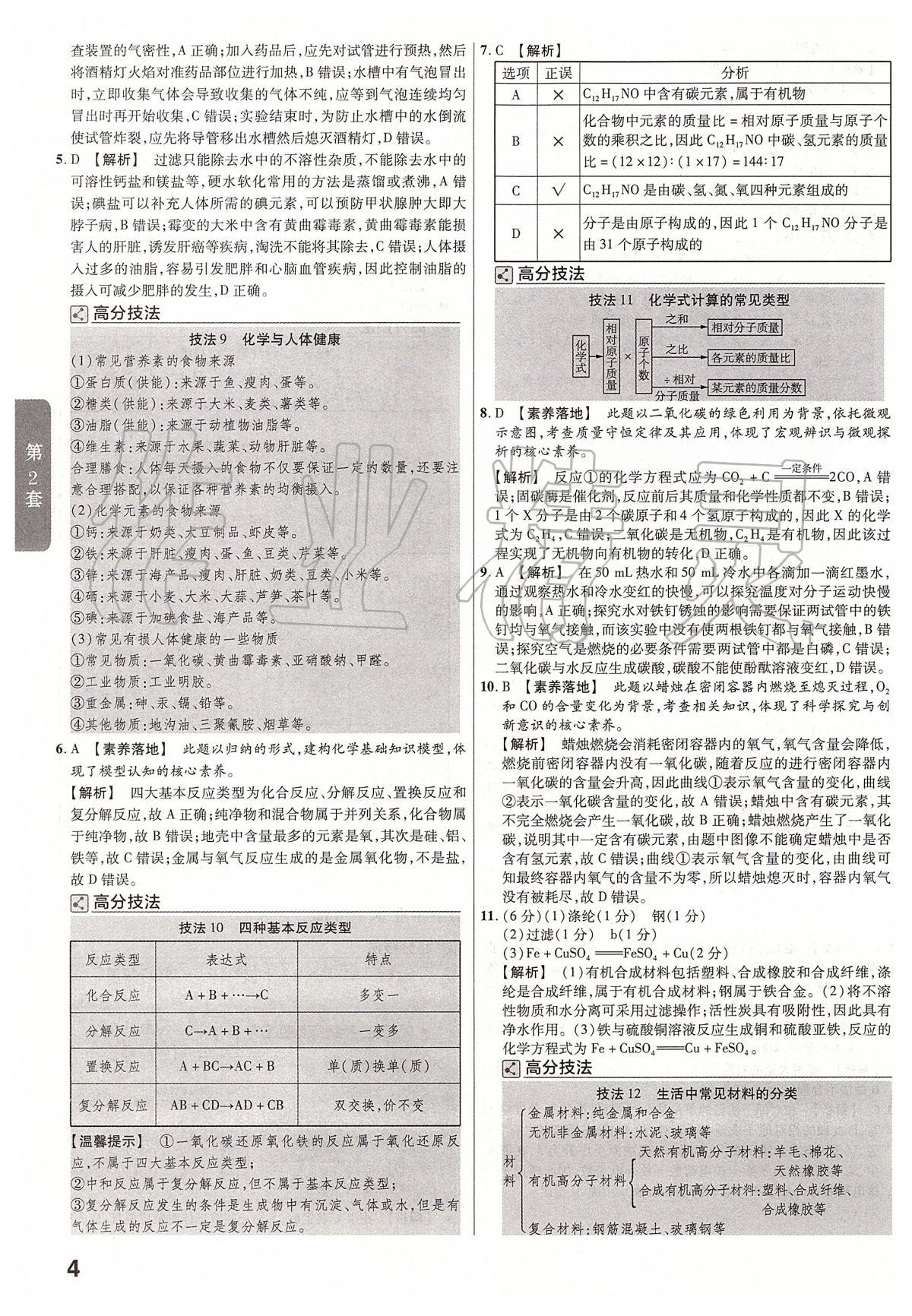 2020年金考卷安徽中考45套匯編化學 第4頁