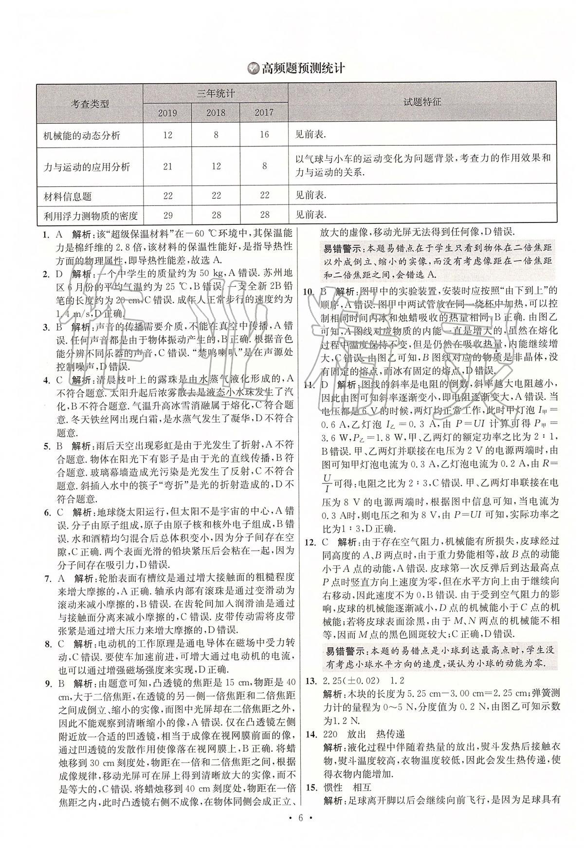 2020年江蘇13大市中考試卷與標準模擬優(yōu)化38套物理 第6頁