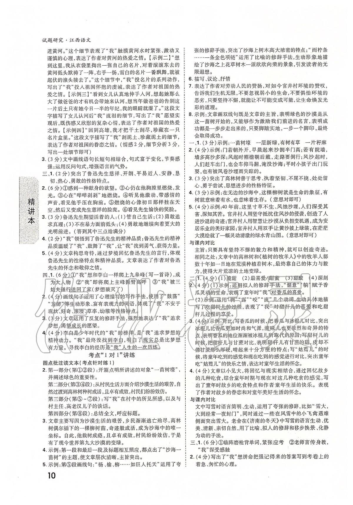 2020年万唯教育中考试题研究九年级语文江西专版 第10页