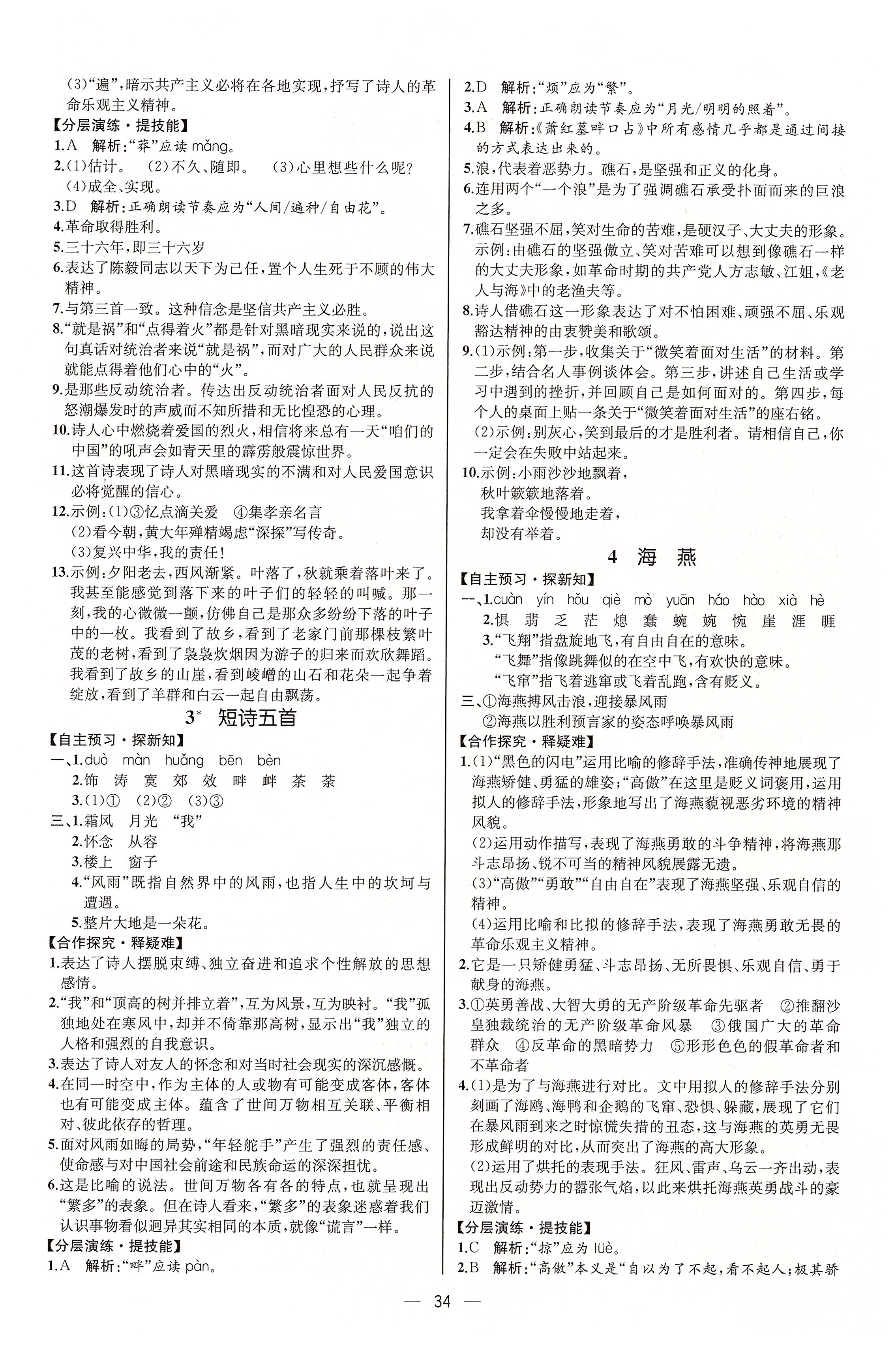 2020年同步學(xué)歷案課時練九年級語文下冊人教版河北專版 第2頁