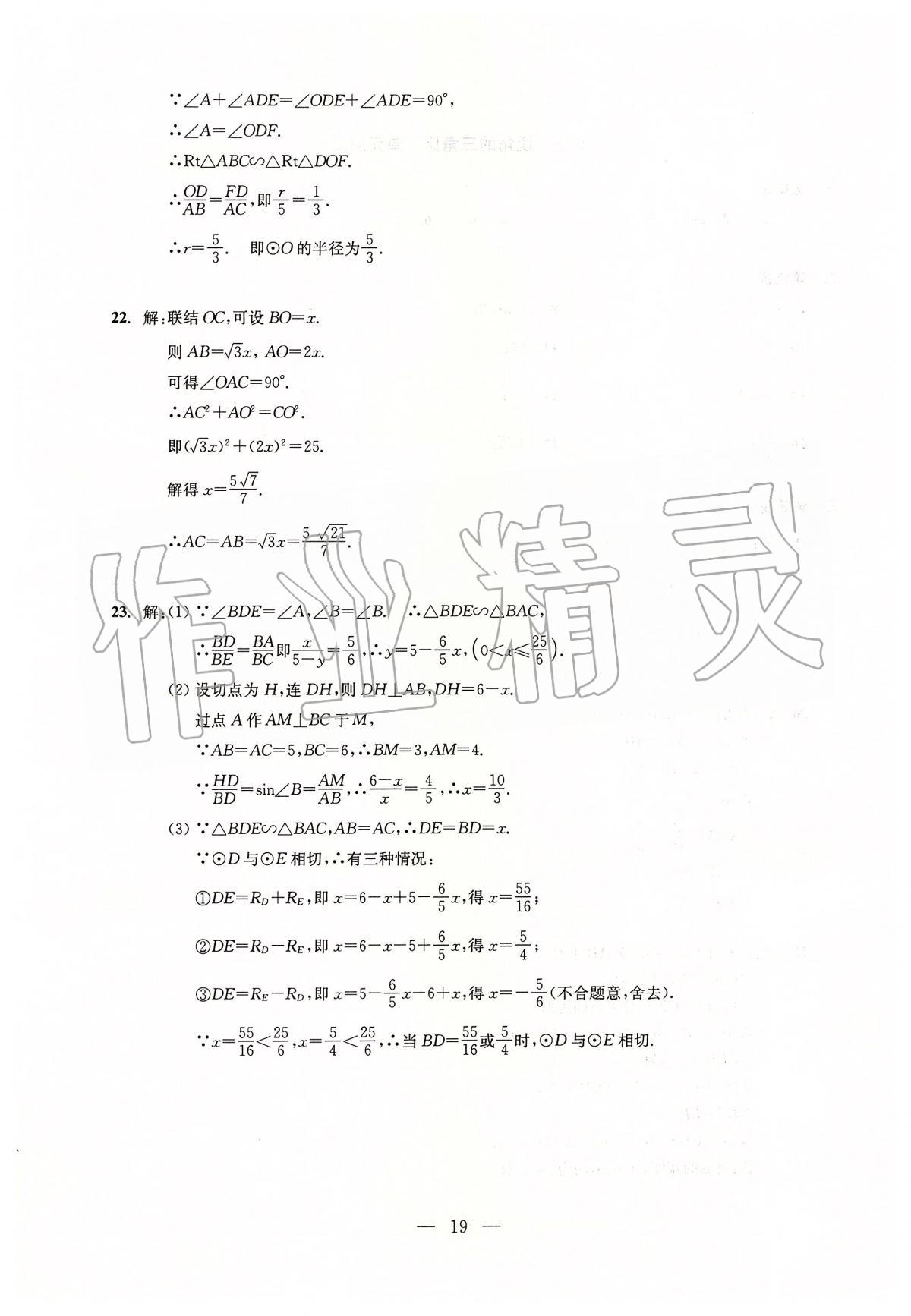 2020年初中數(shù)學(xué)測試與評(píng)估 參考答案第19頁