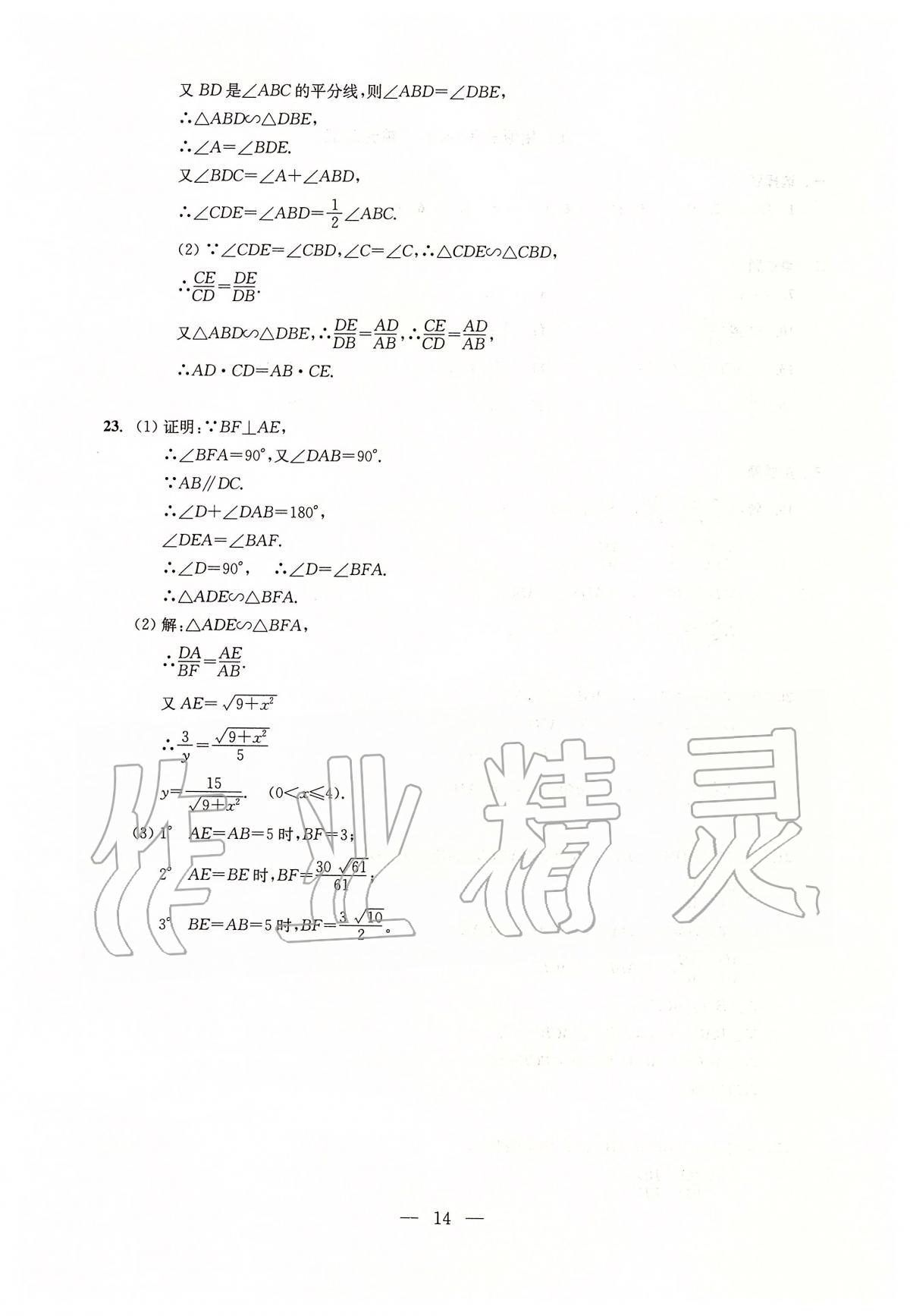 2020年初中數(shù)學(xué)測(cè)試與評(píng)估 參考答案第14頁(yè)