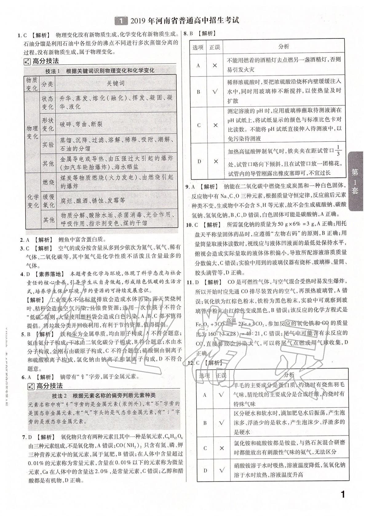 2020年金考卷河南中考45套匯編化學 第2頁