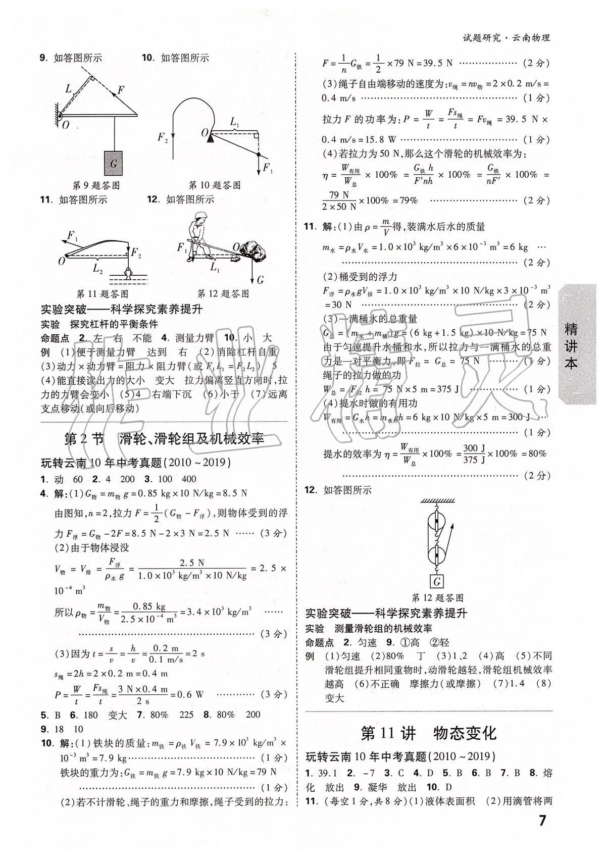 2020年萬(wàn)唯教育中考試題研究九年級(jí)物理云南專版 第7頁(yè)