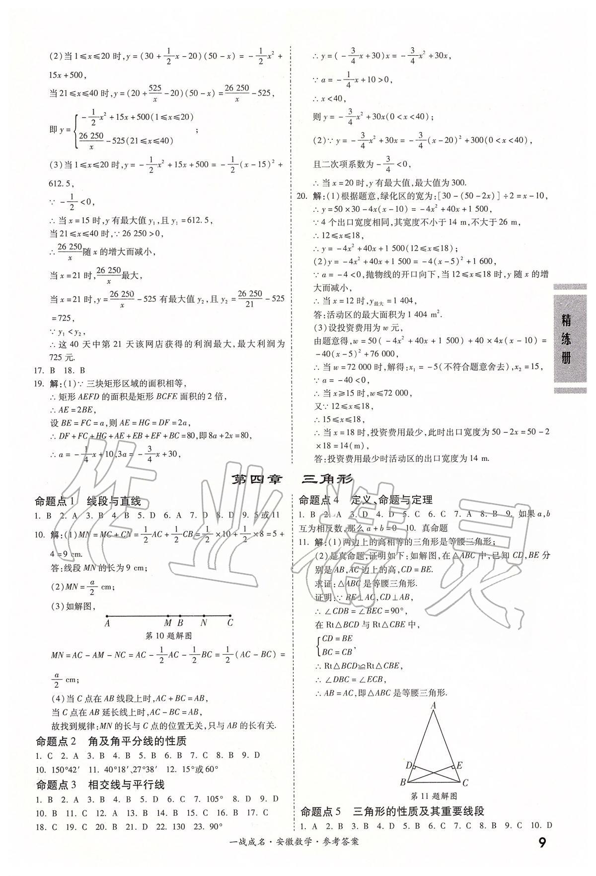 2020年安徽中考一戰(zhàn)成名考前新方案數(shù)學(xué) 第9頁