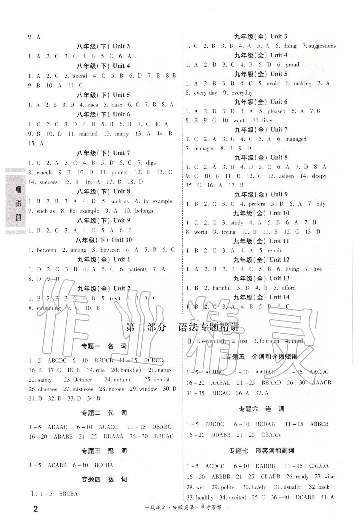 2020年安徽中考一戰(zhàn)成名考前新方案英語 第2頁