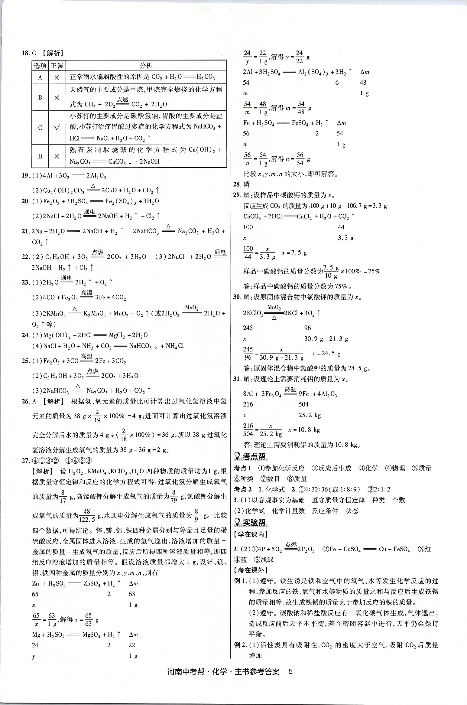 2020年河南中考幫化學(xué) 第5頁