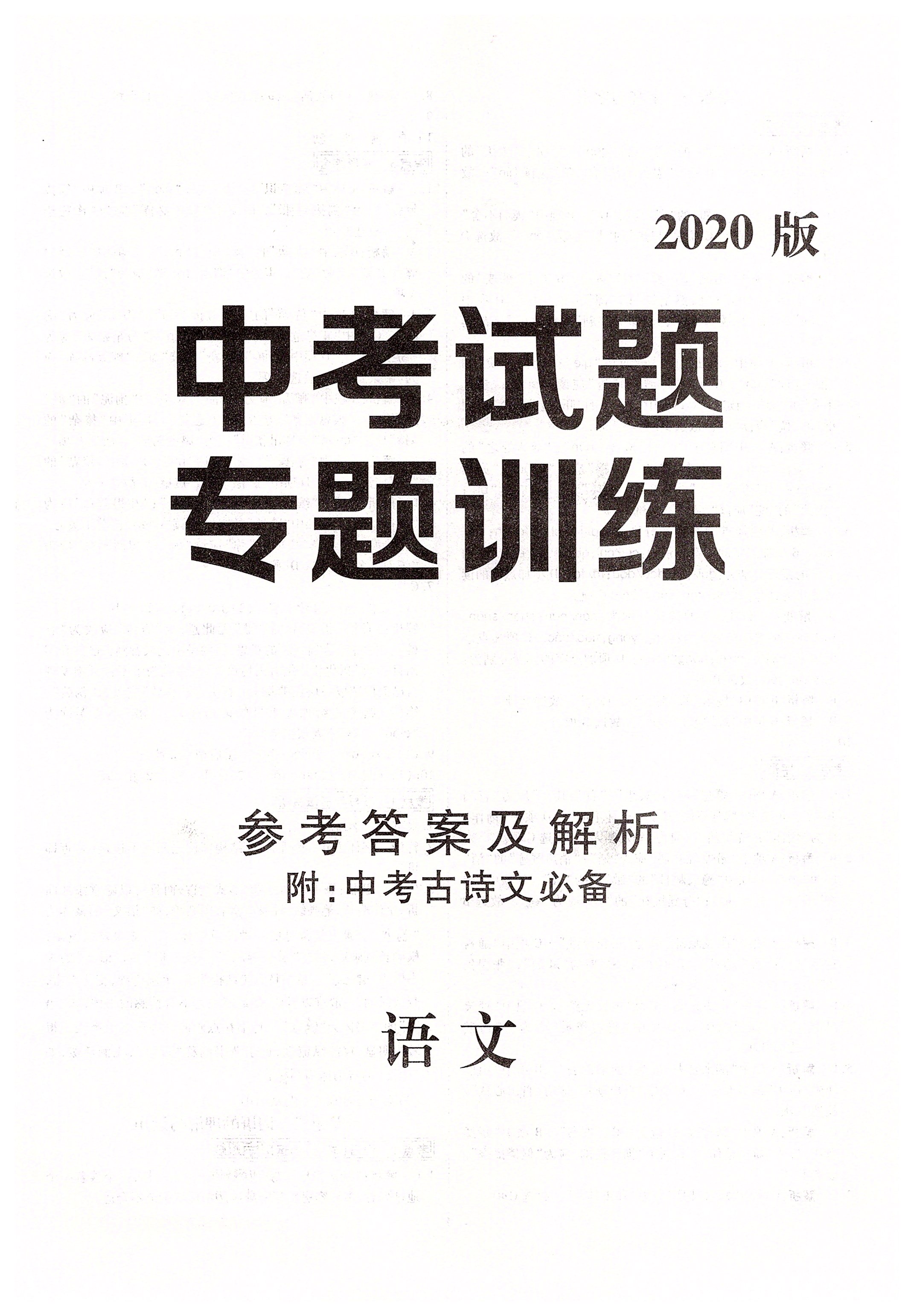 2020年中考試題專題訓練語文 第1頁