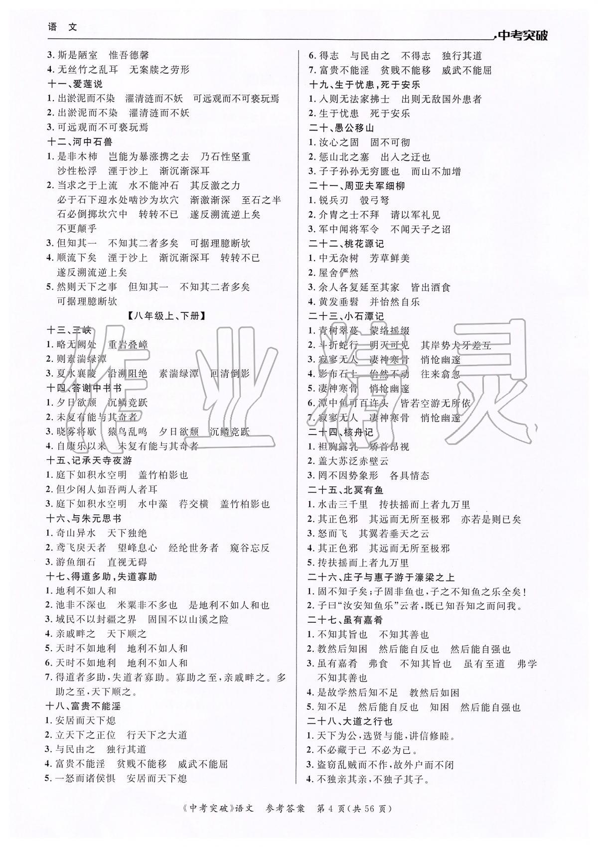 2020年中考突破九年級(jí)語文 第4頁