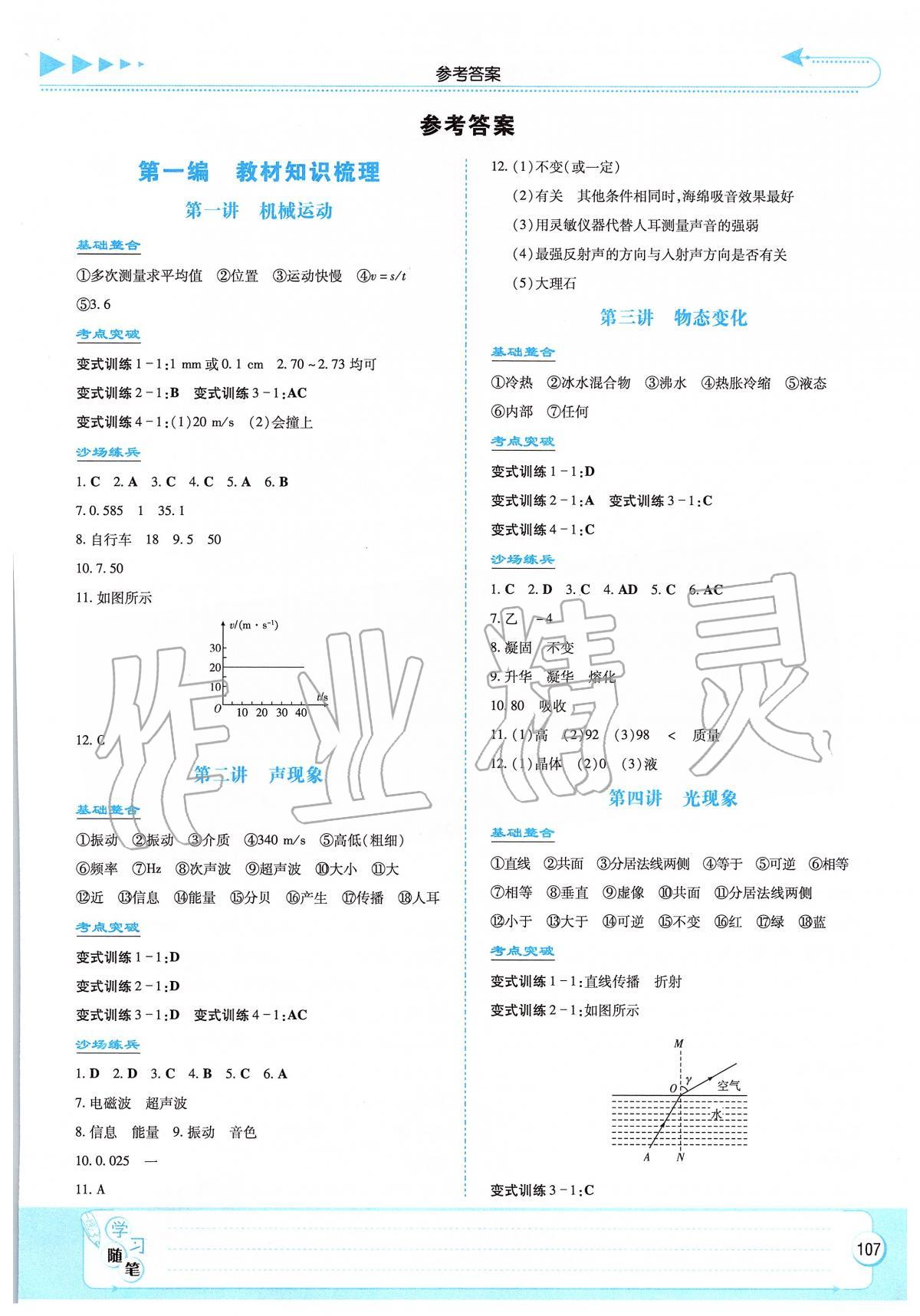 2020年湘教考苑中考总复习物理衡阳版 第1页