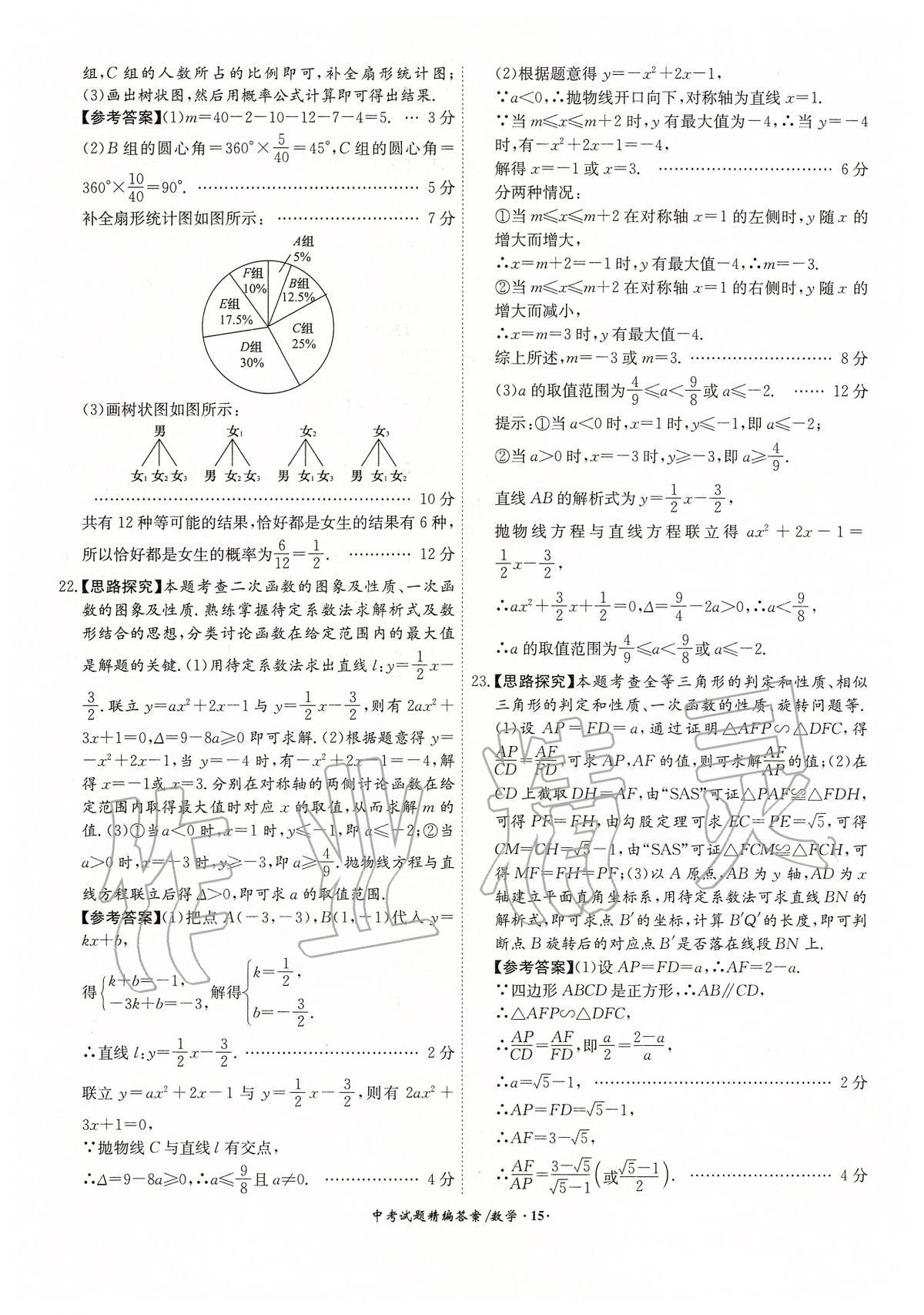 2020年安徽省中考試題精編18+5九年級數(shù)學(xué) 第15頁