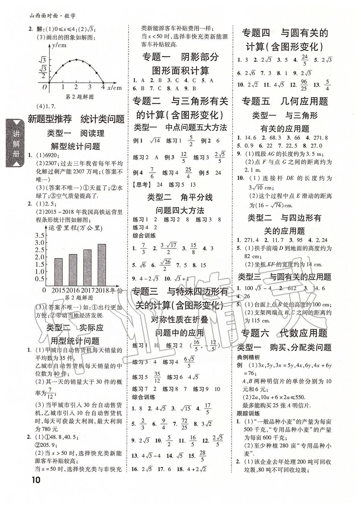 2020年山西中考面对面数学 参考答案第9页