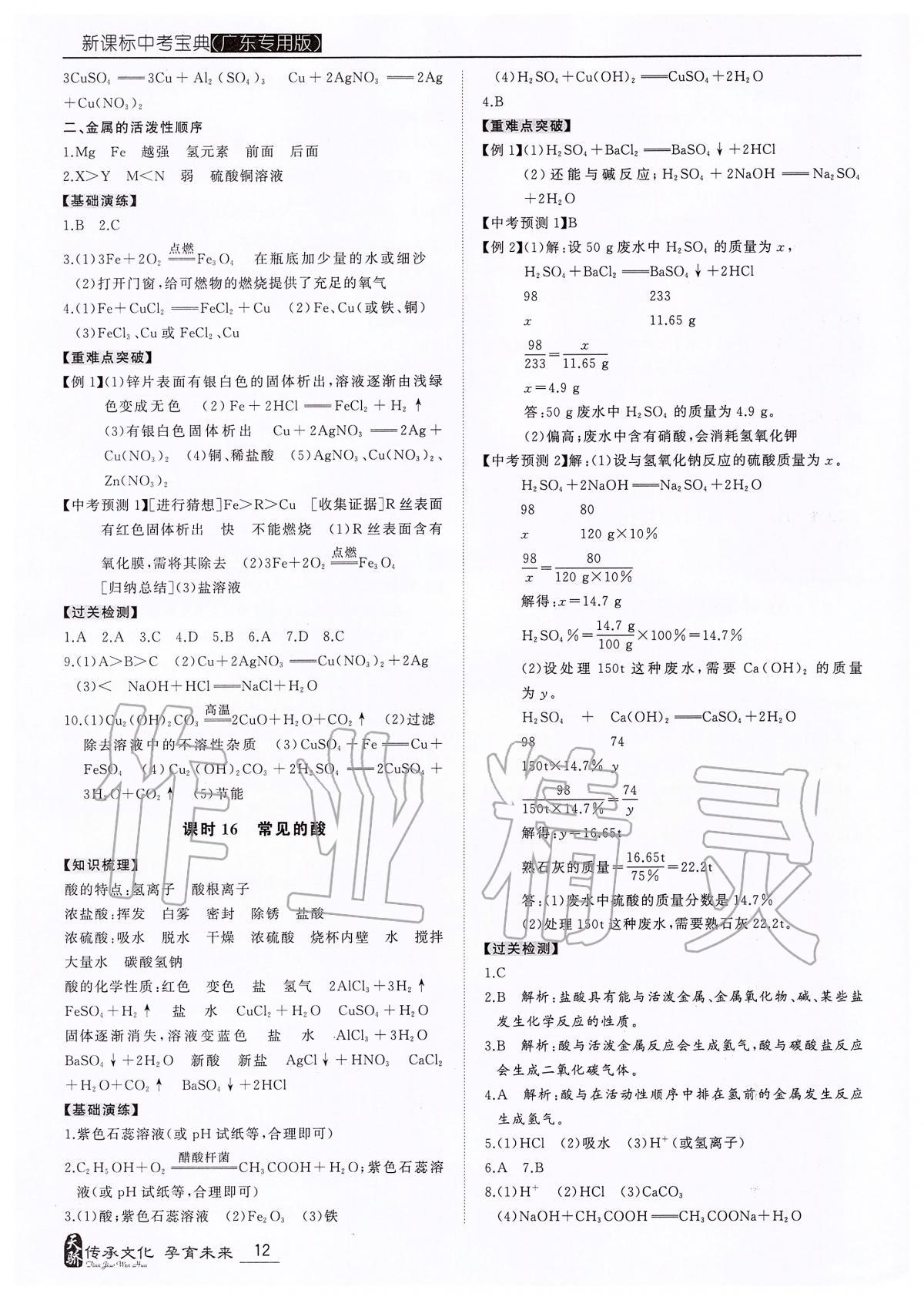 2020年中考宝典化学广东专用版 第12页