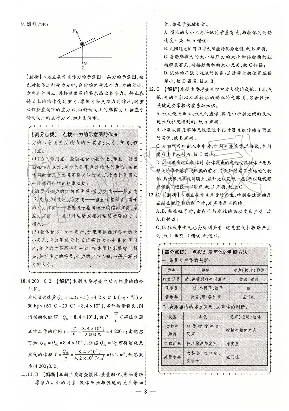 2020年秒殺中考安徽中考試題匯編物理 參考答案第8頁
