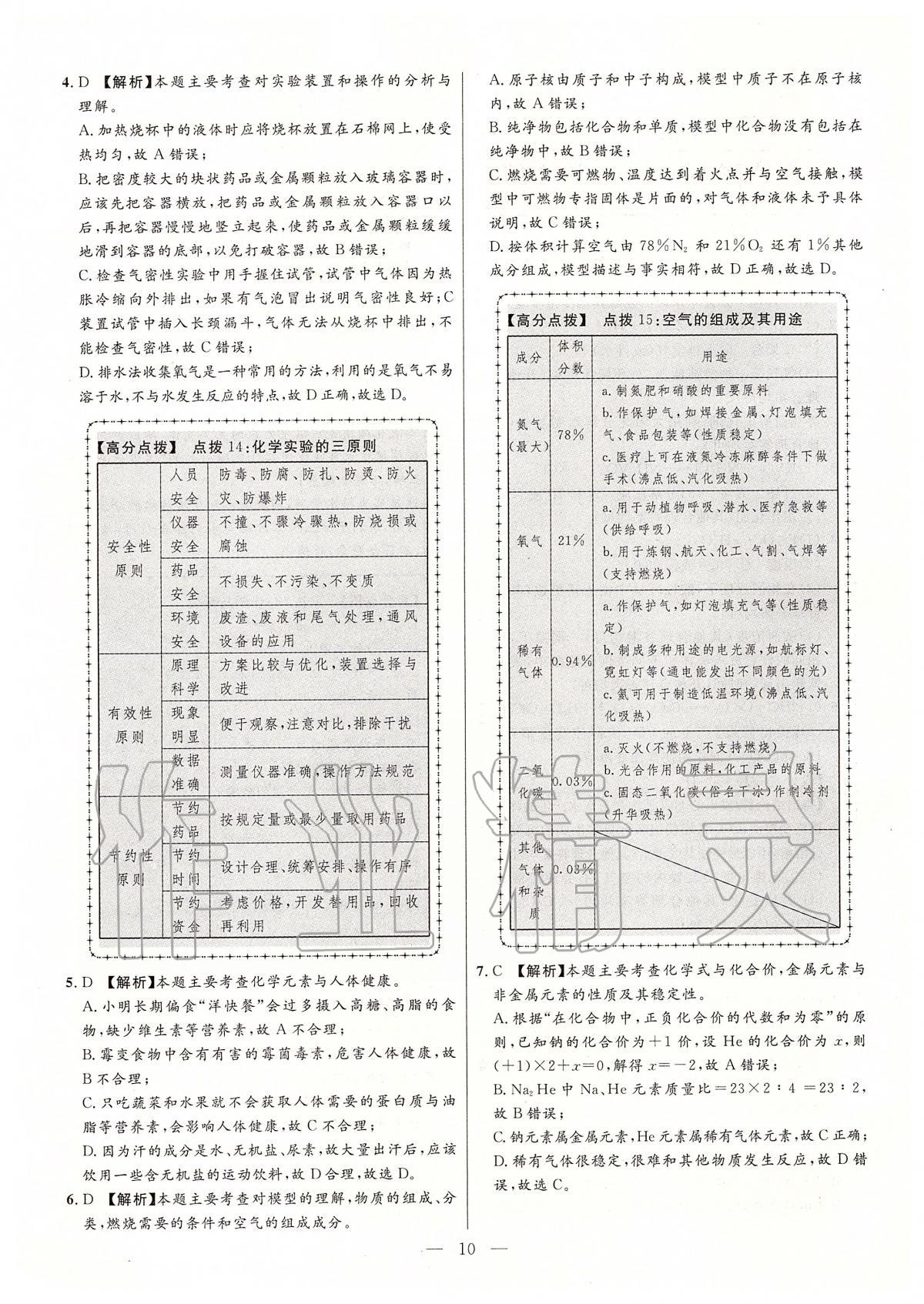 2020年秒殺中考安徽中考試題匯編化學(xué) 參考答案第10頁