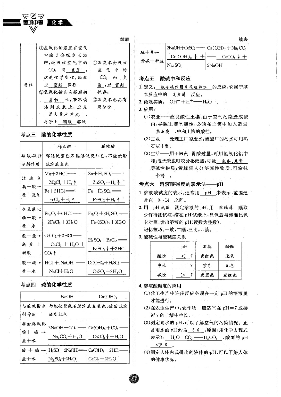 2020年蓉城中考化学 参考答案第26页