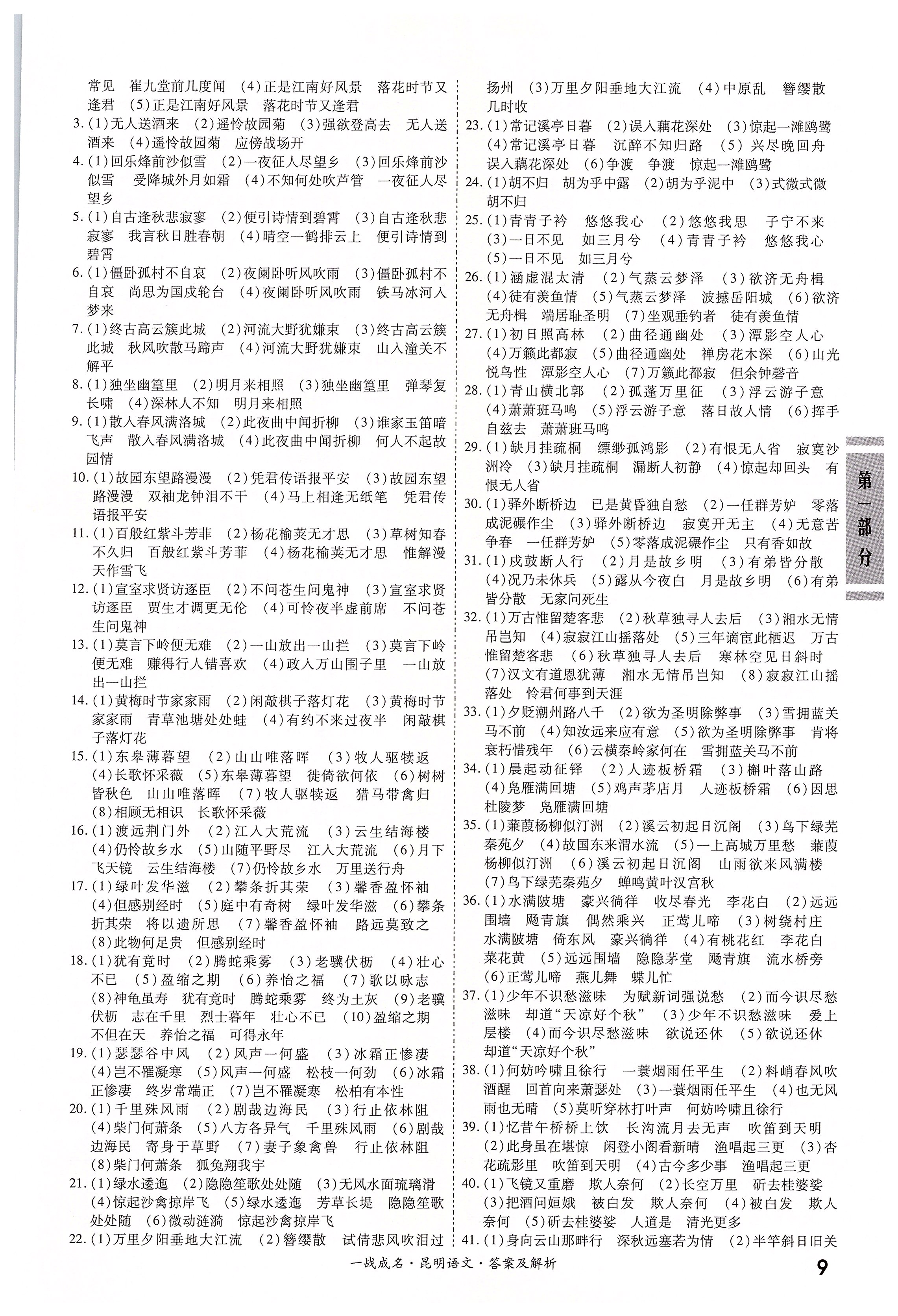 2020年昆明中考一戰(zhàn)成名考前新方案語文 第9頁