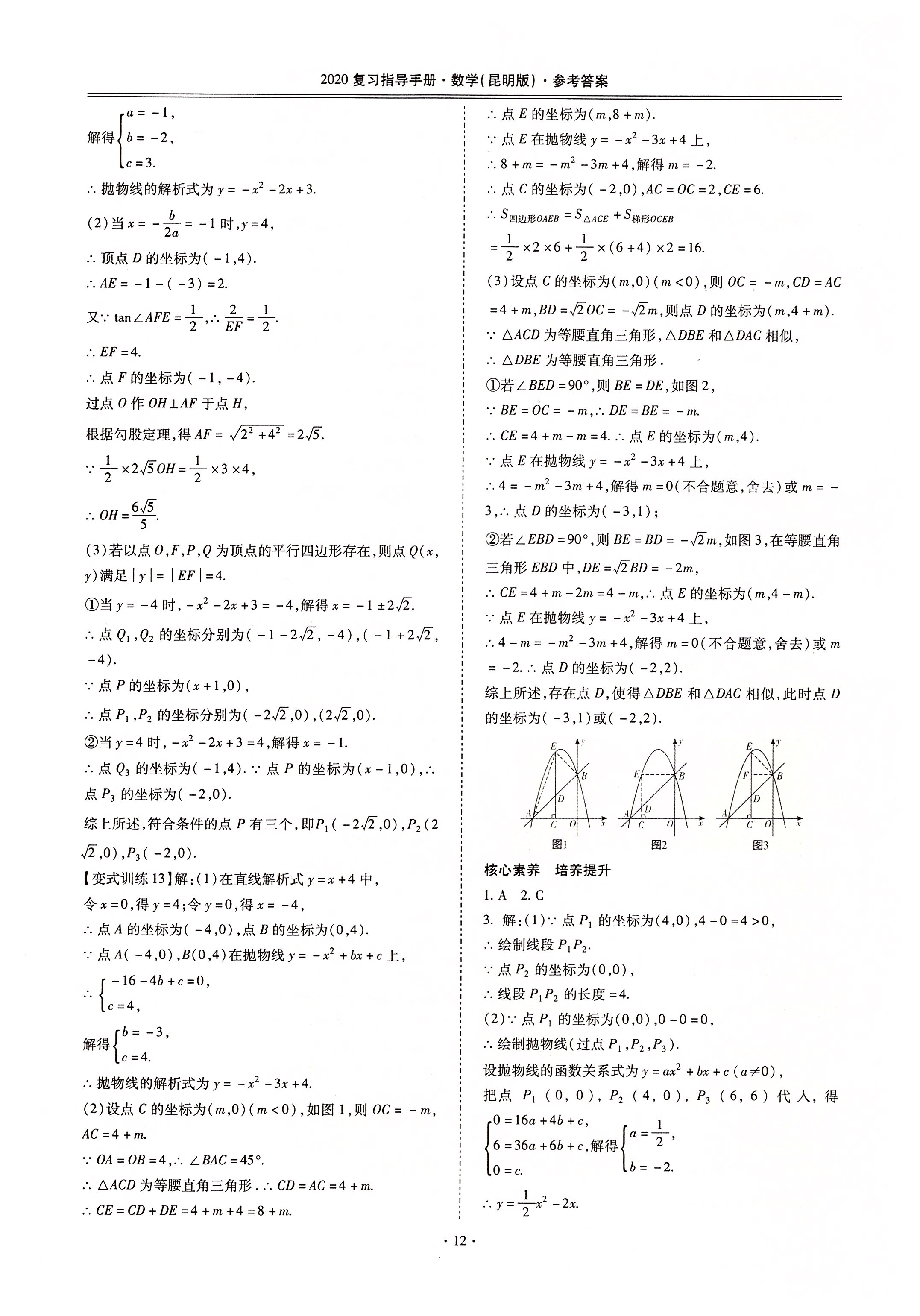 2020年昆明市初中學(xué)業(yè)水平考試復(fù)習(xí)指導(dǎo)手冊數(shù)學(xué) 第12頁