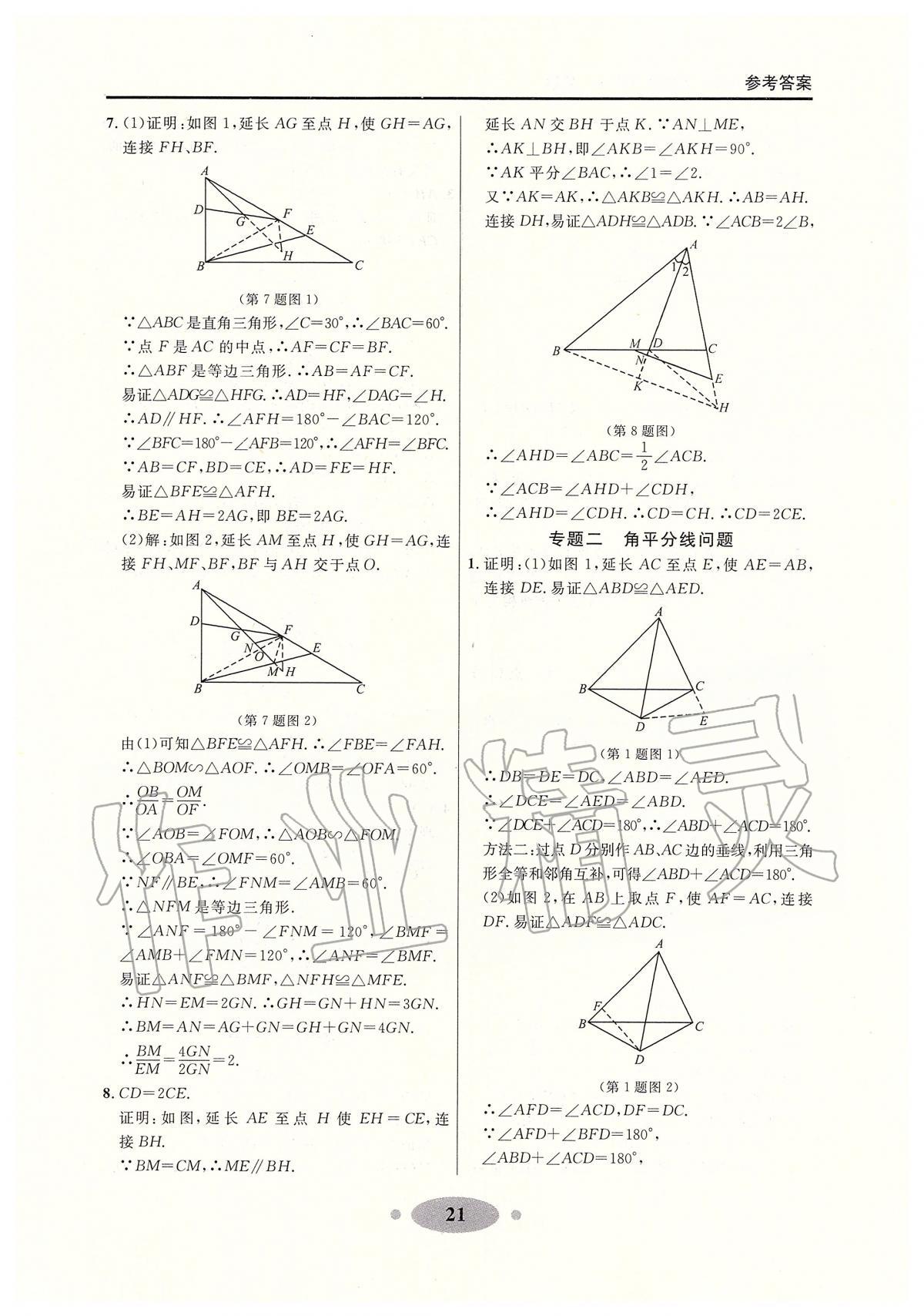 2020年大連中考沖刺專題探究復習數(shù)學 參考答案第21頁