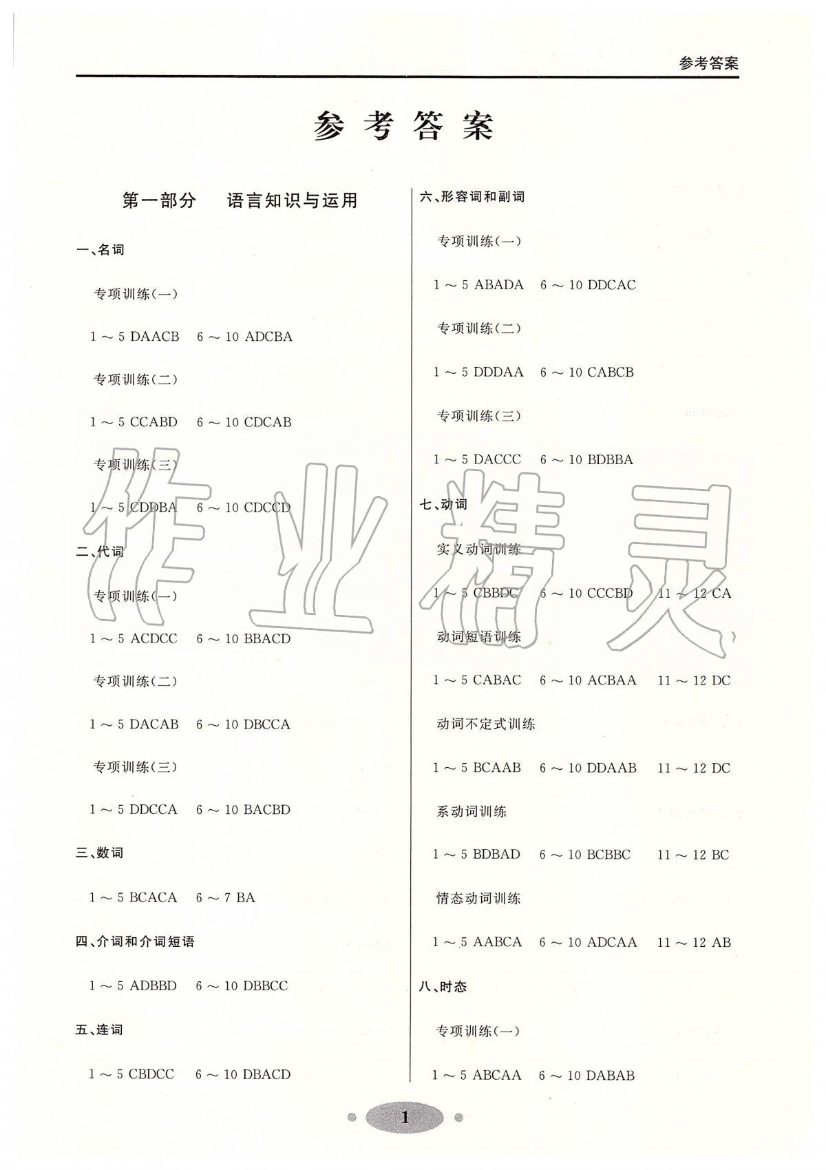 2020年大连中考冲刺专题复习英语 第1页