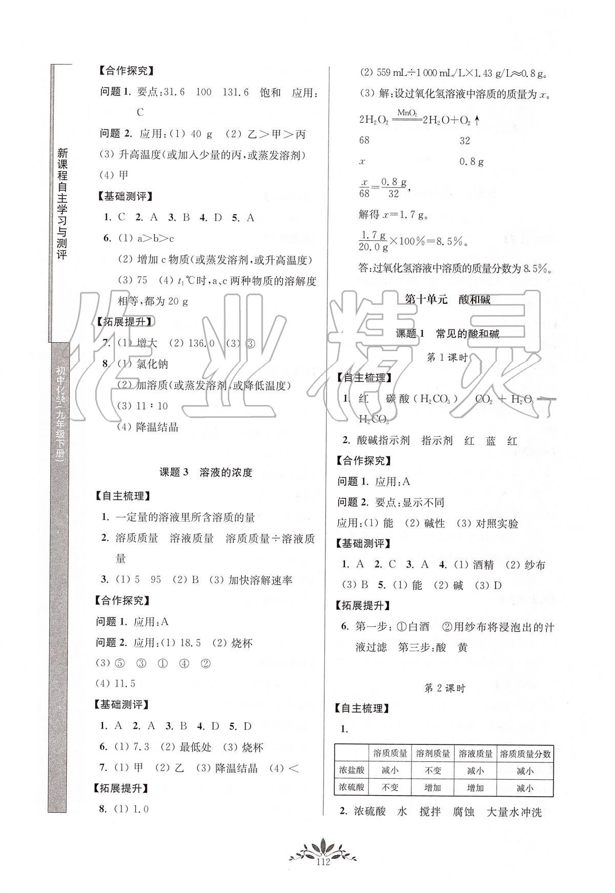 2020年新課程自主學(xué)習(xí)與測評初中化學(xué)九年級下冊人教版 第4頁