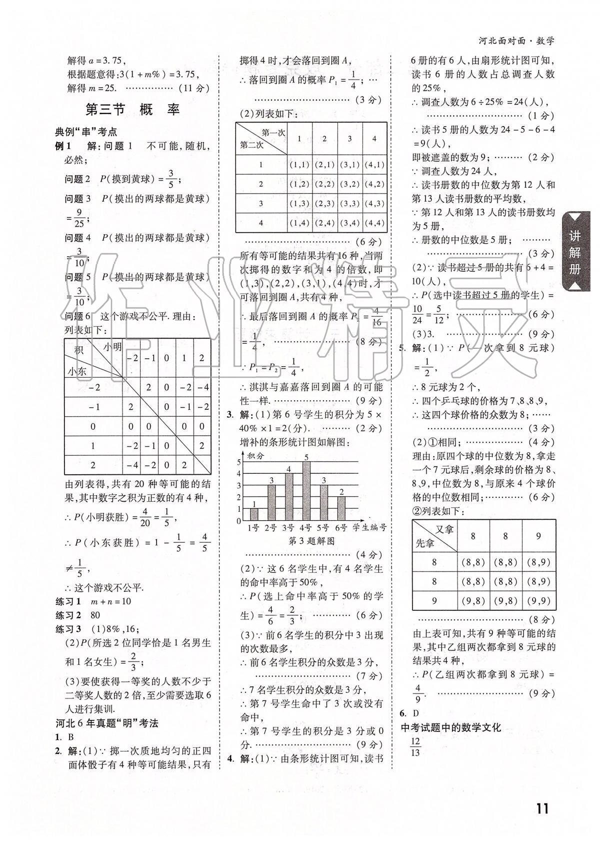 2020年河北中考面對面數(shù)學(xué) 參考答案第10頁