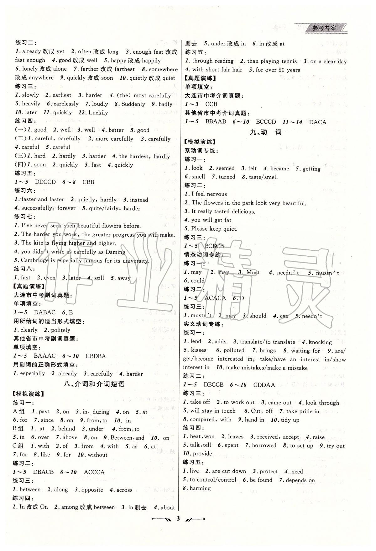 2020年中考全程復(fù)習(xí)訓(xùn)練英語大連專版 第3頁