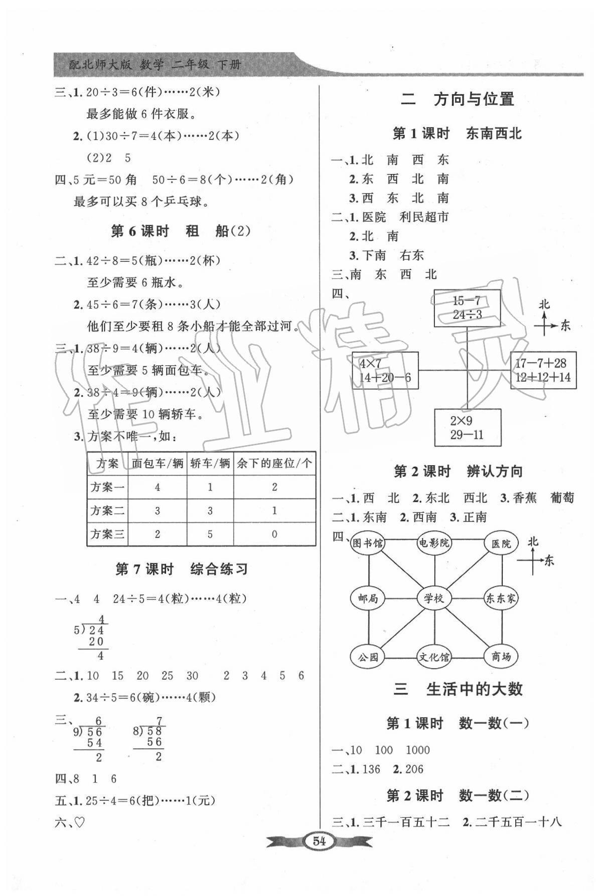 2020年同步導學與優(yōu)化訓練二年級數(shù)學下冊北師大版 第2頁