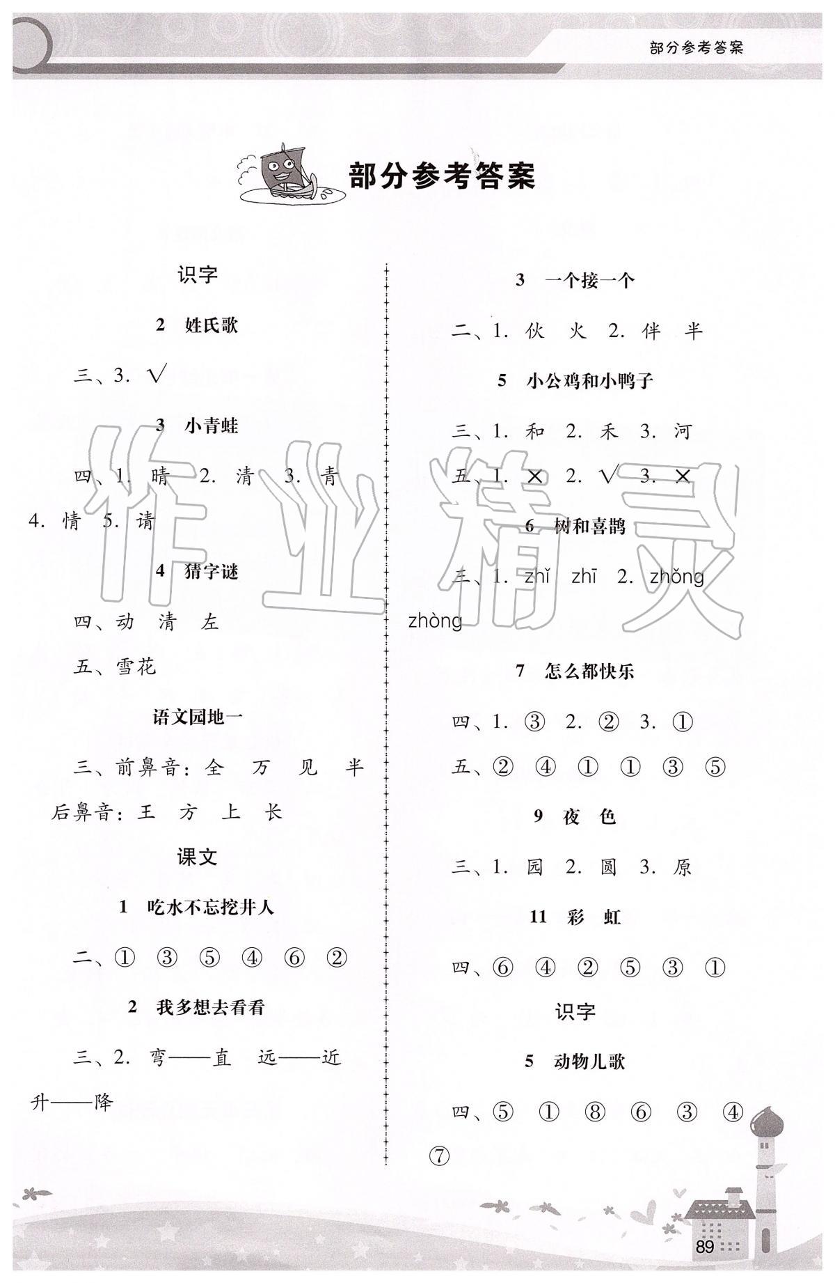 2020年自主與互動學習新課程學習輔導一年級語文下冊統(tǒng)編版 第1頁