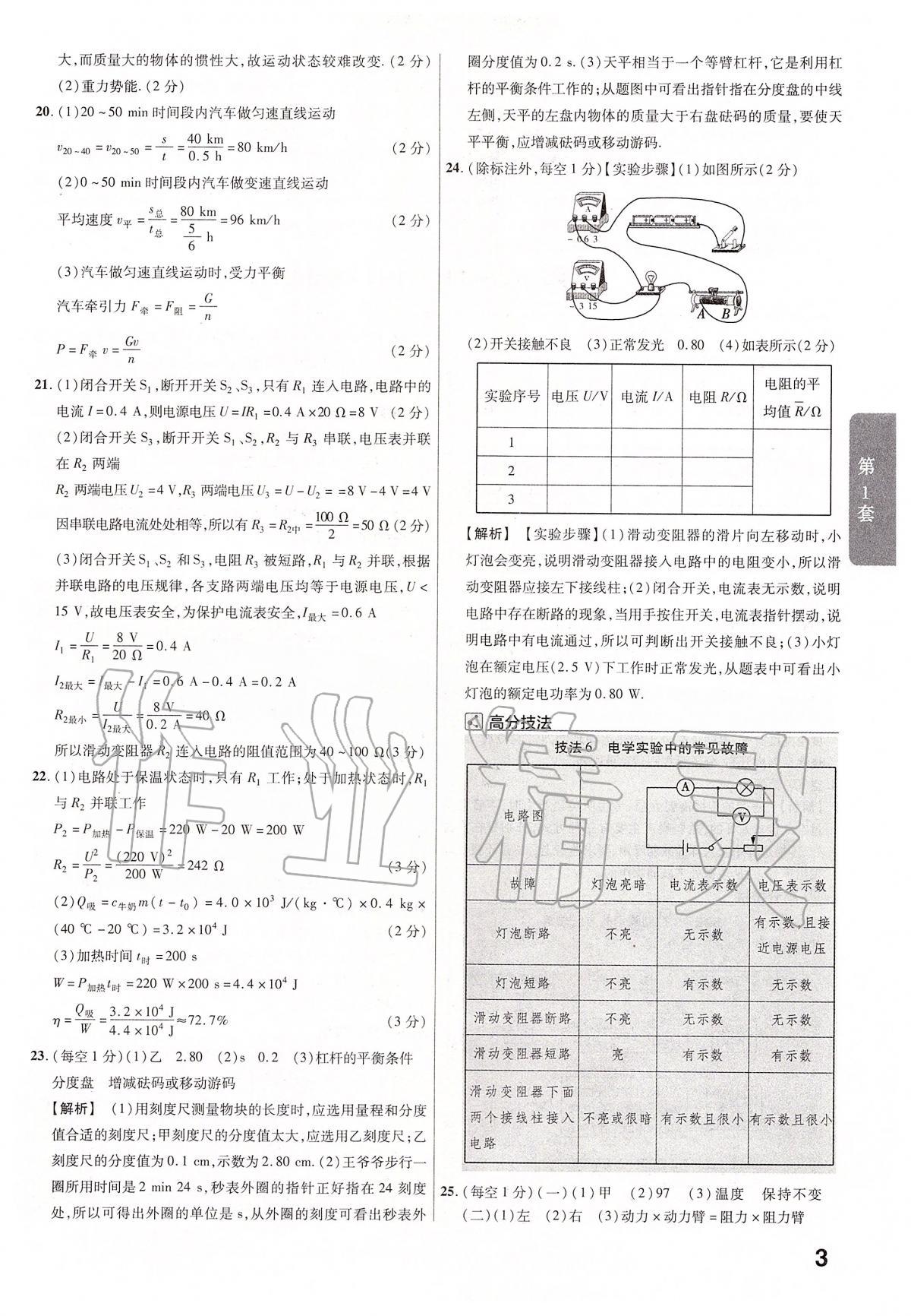 2020年金考卷江西中考45套匯編物理 第3頁