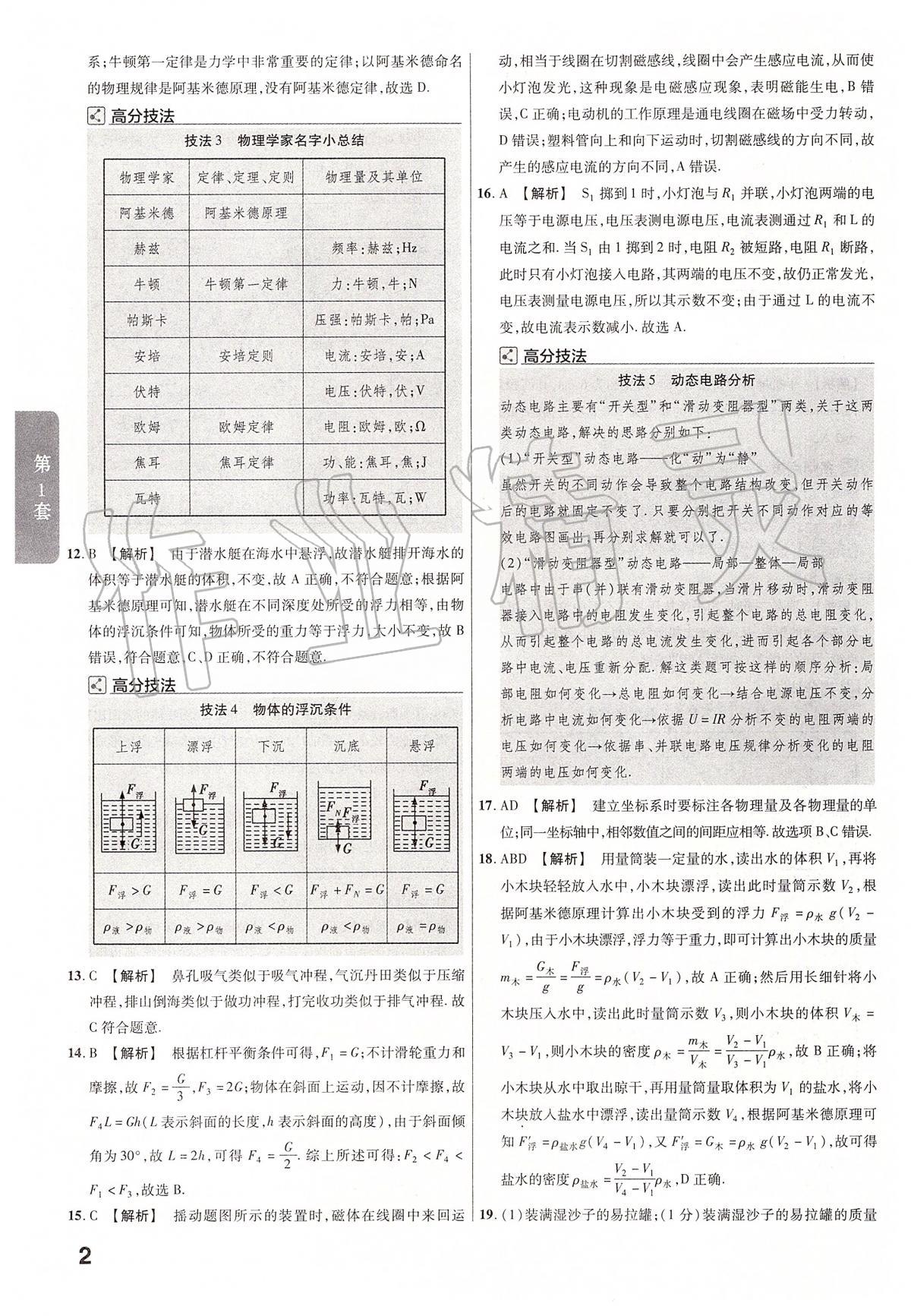 2020年金考卷江西中考45套匯編物理 第2頁