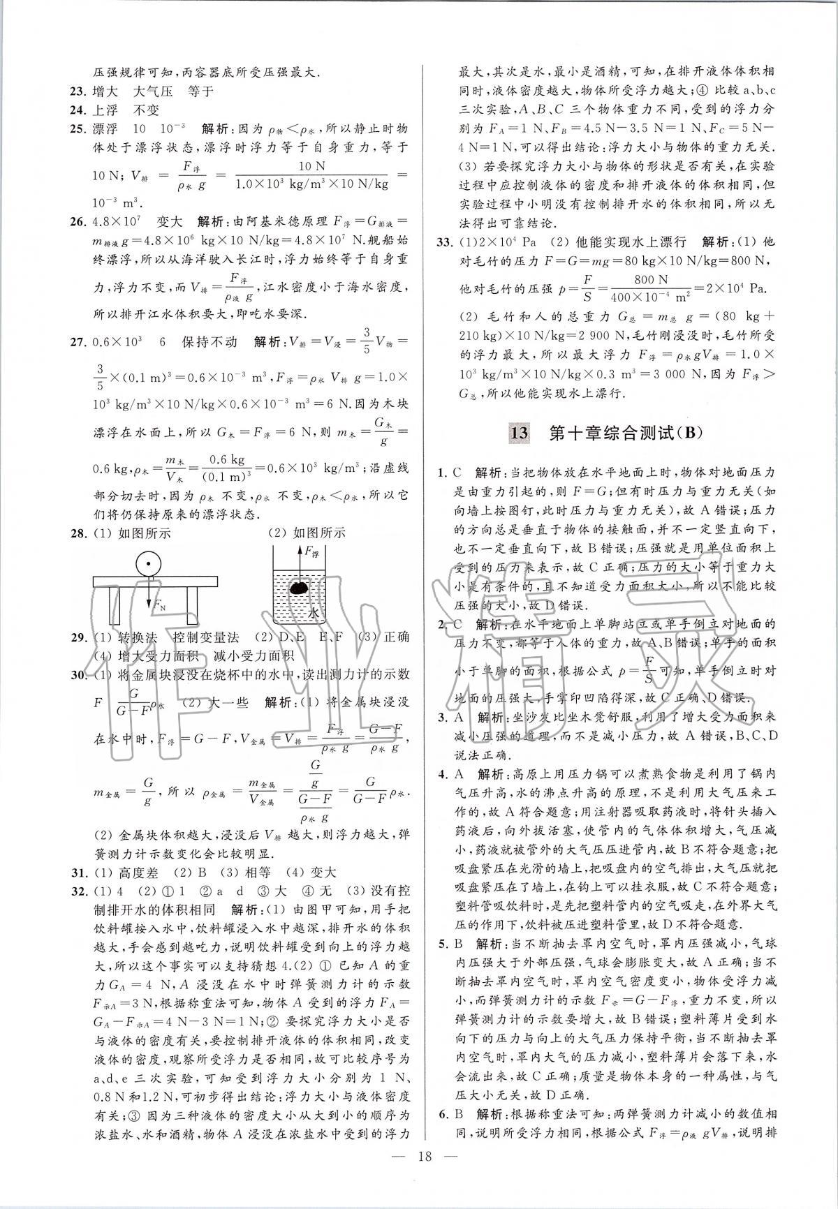 2020年亮點(diǎn)給力大試卷八年級物理下冊蘇科版 第18頁