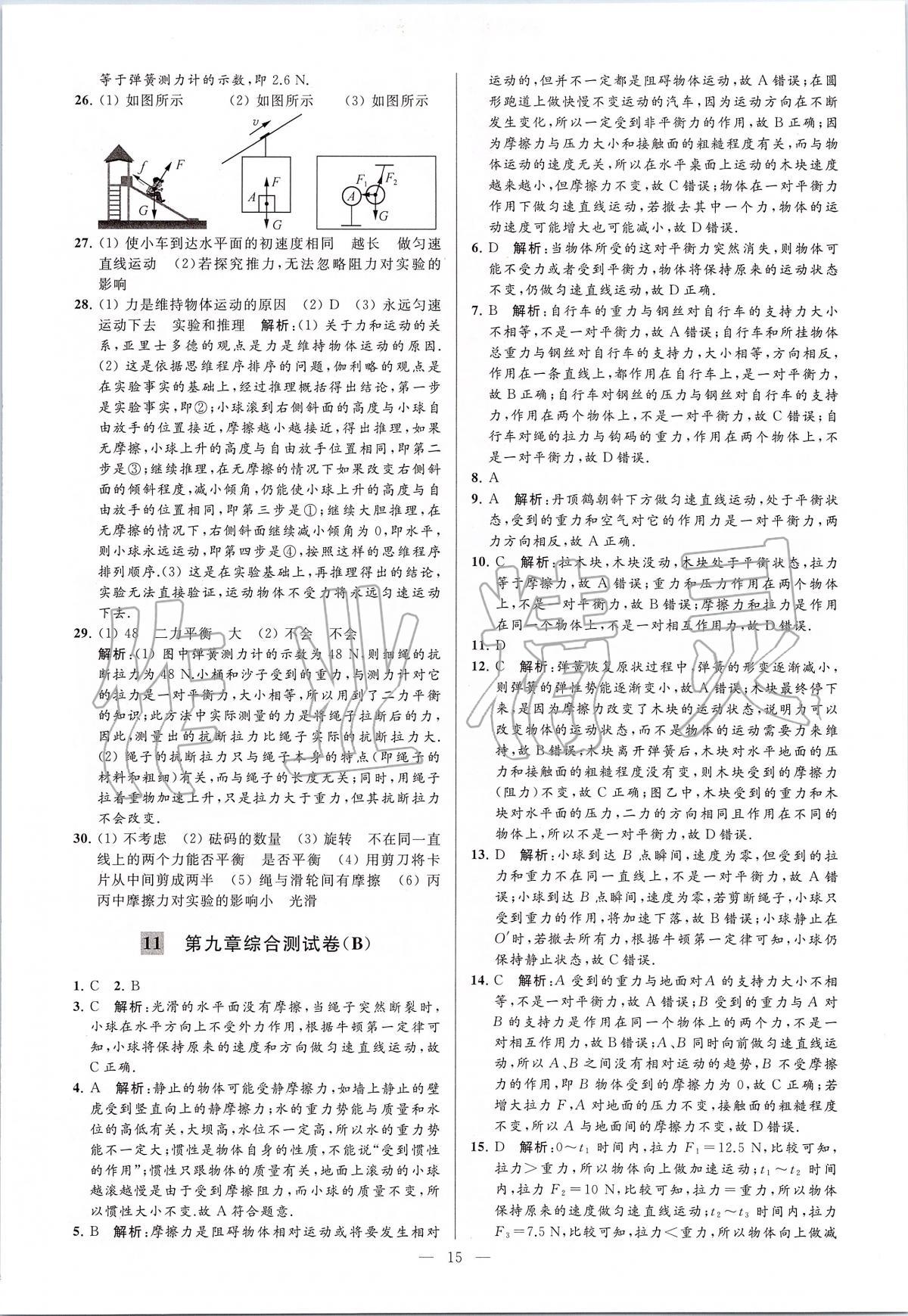 2020年亮點(diǎn)給力大試卷八年級(jí)物理下冊蘇科版 第15頁