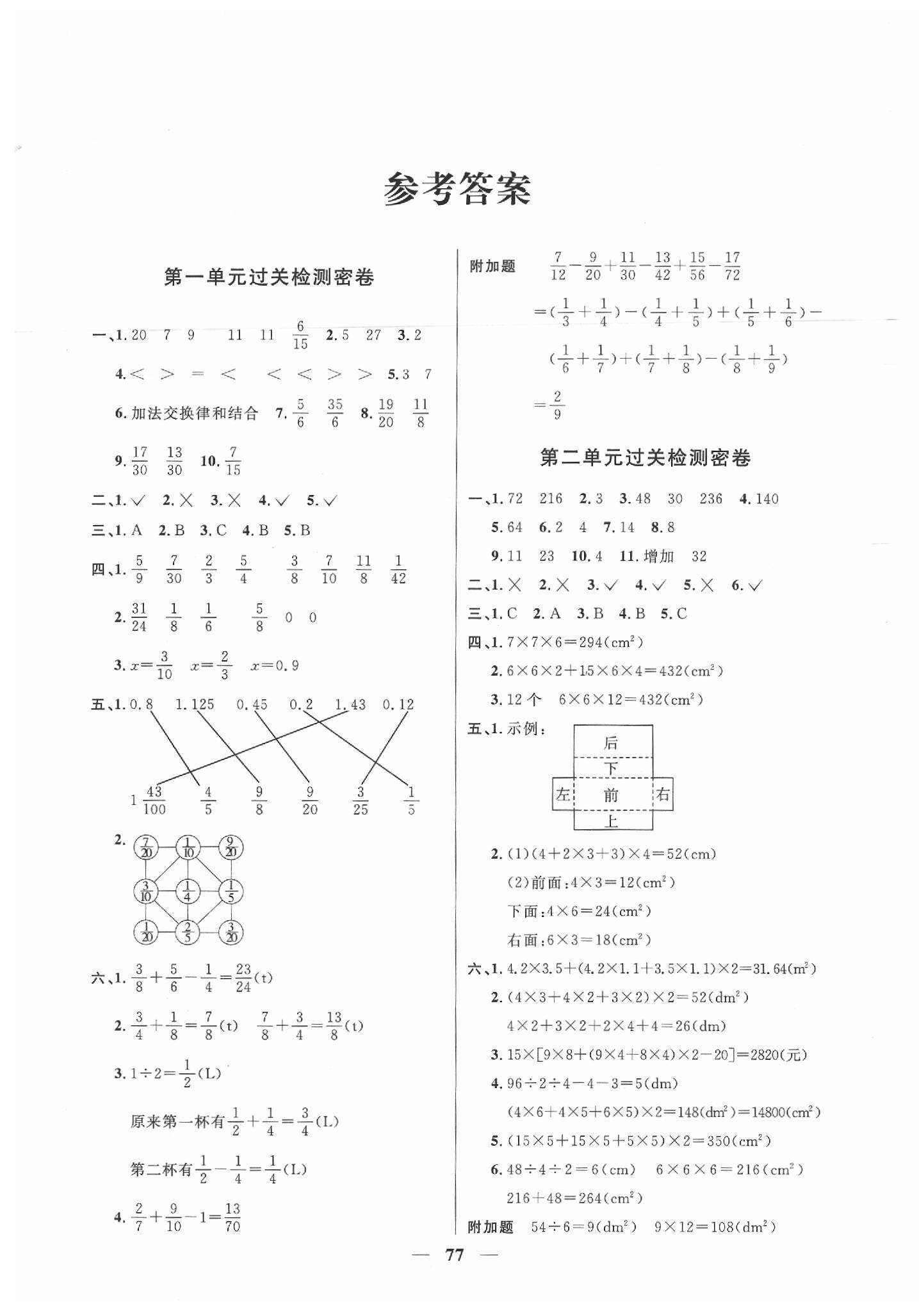 2020年阳光同学全优好卷五年级数学下册北师大版 第1页