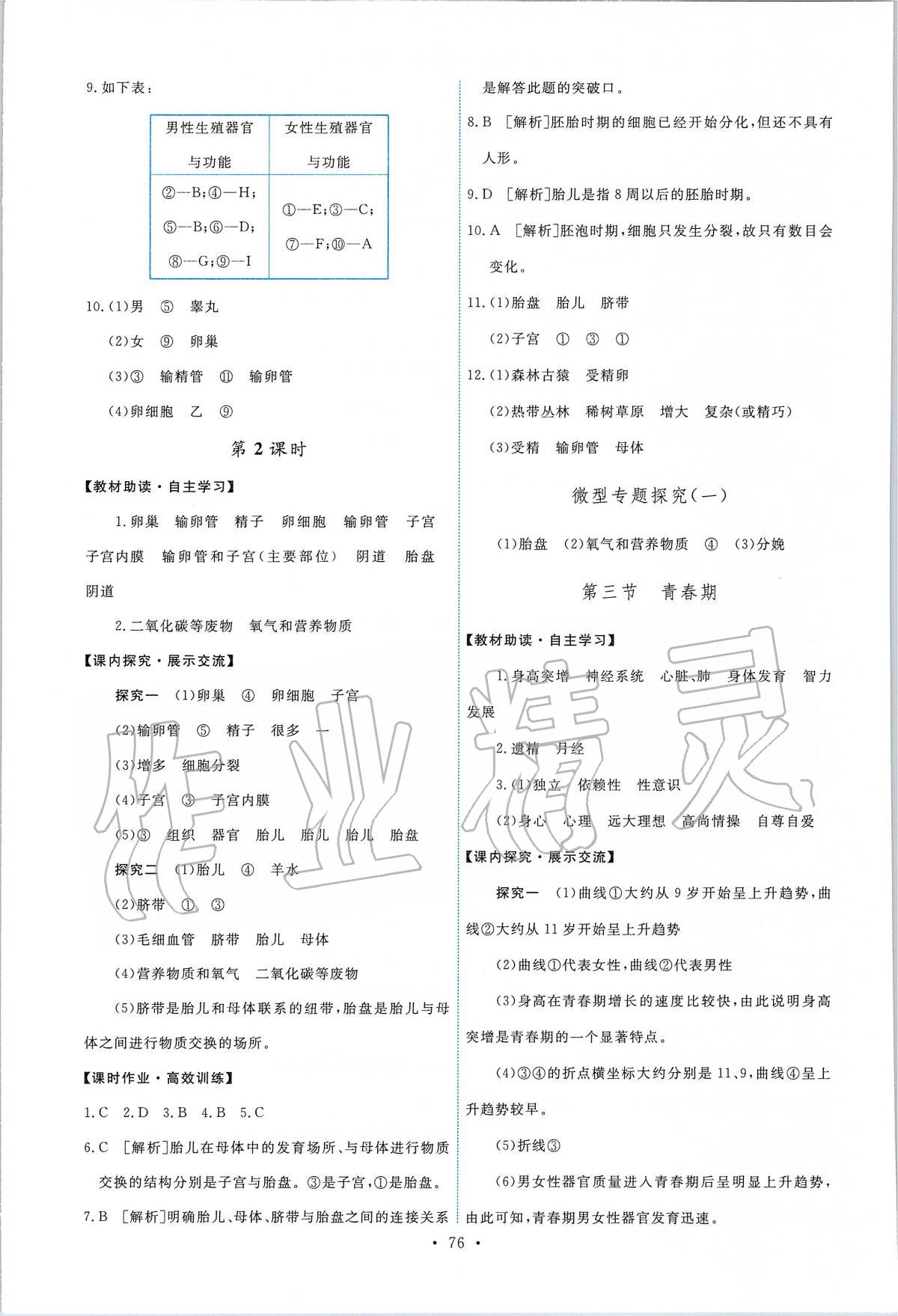 2020年能力培養(yǎng)與測試七年級生物下冊人教版 第2頁