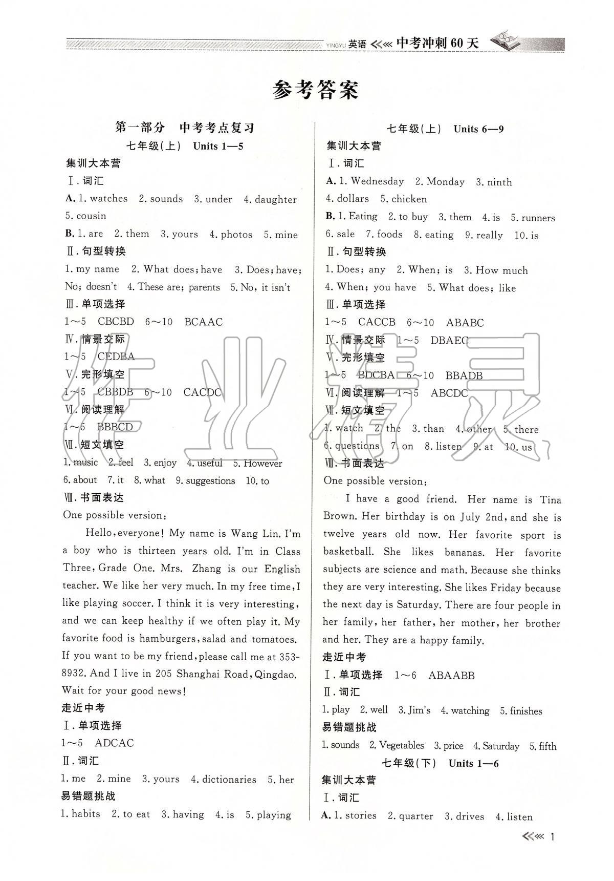 2020年中考沖刺60天英語(yǔ)新疆專(zhuān)用 第2頁(yè)