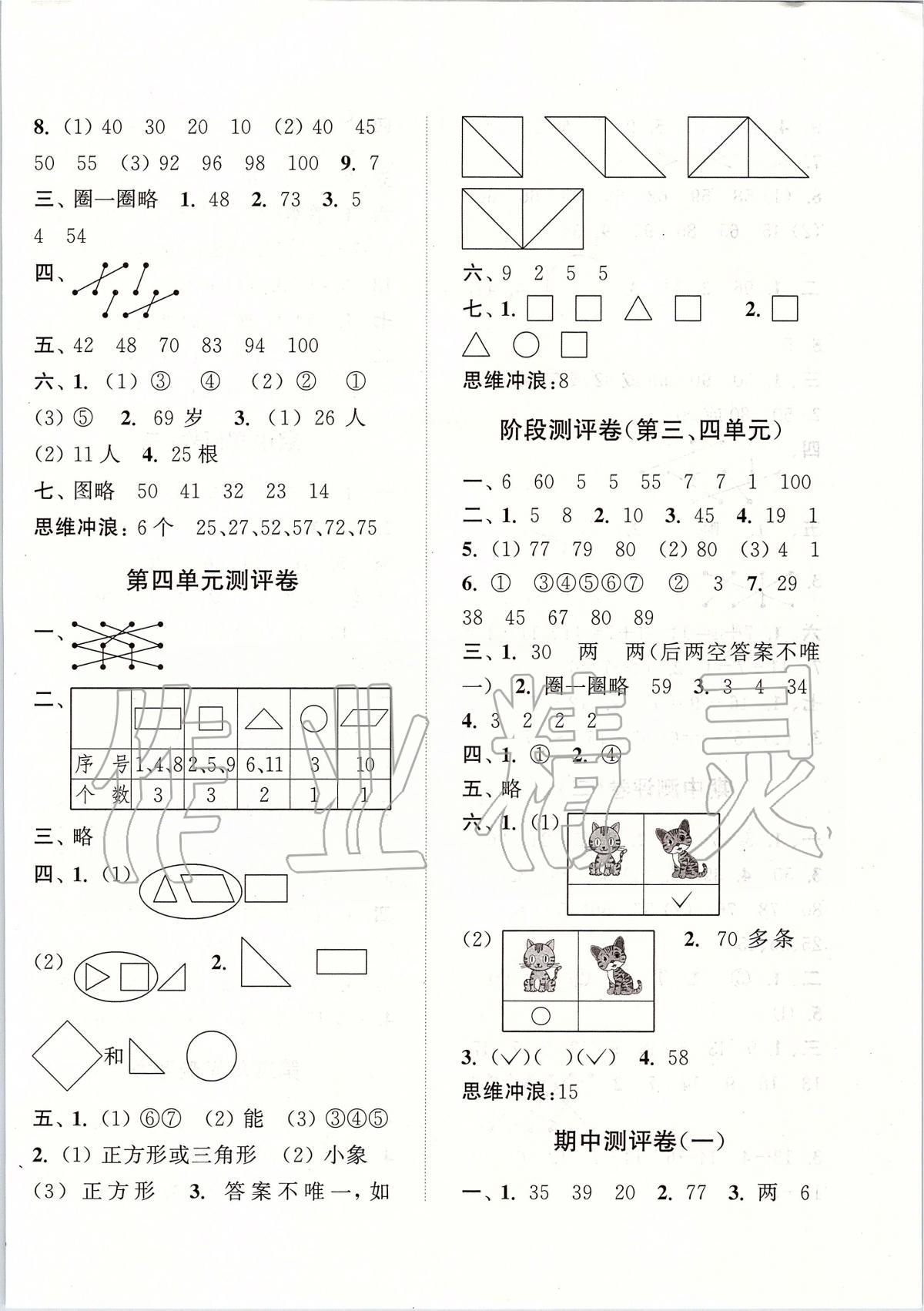 2020年通城學(xué)典小學(xué)全程測評卷一年級數(shù)學(xué)下冊北師大版 第2頁