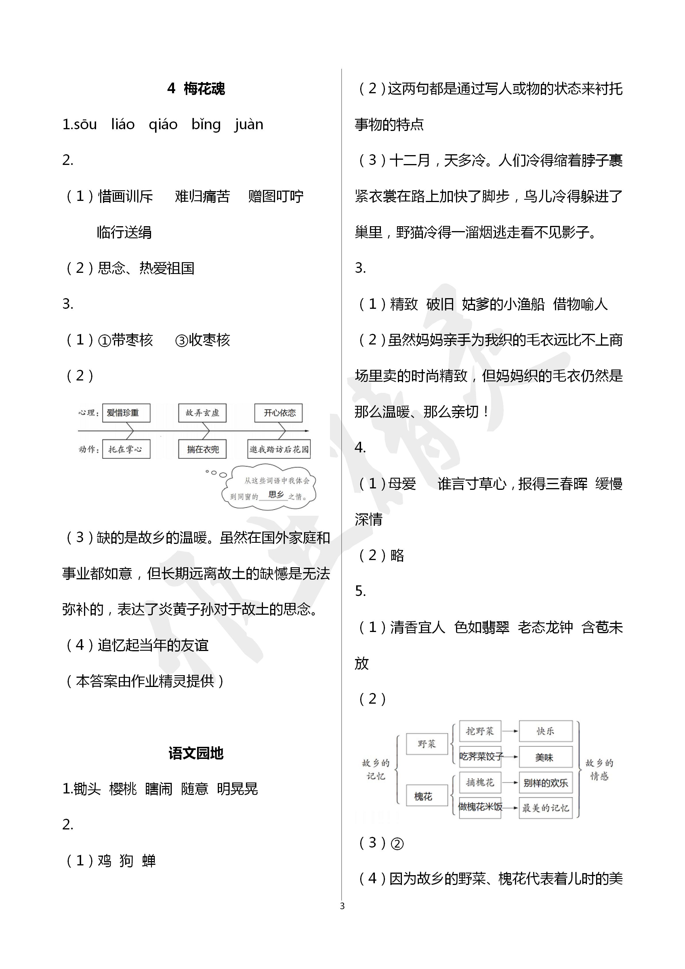 2020年作業(yè)本五年級(jí)語(yǔ)文下冊(cè)人教版浙江教育出版社 第3頁(yè)