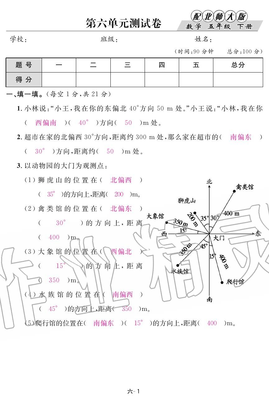 2020年領航新課標練習冊五年級數(shù)學下冊北師大版 第25頁