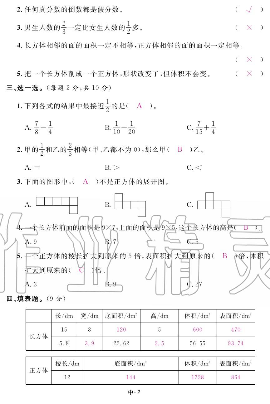 2020年領(lǐng)航新課標(biāo)練習(xí)冊五年級數(shù)學(xué)下冊北師大版 第18頁