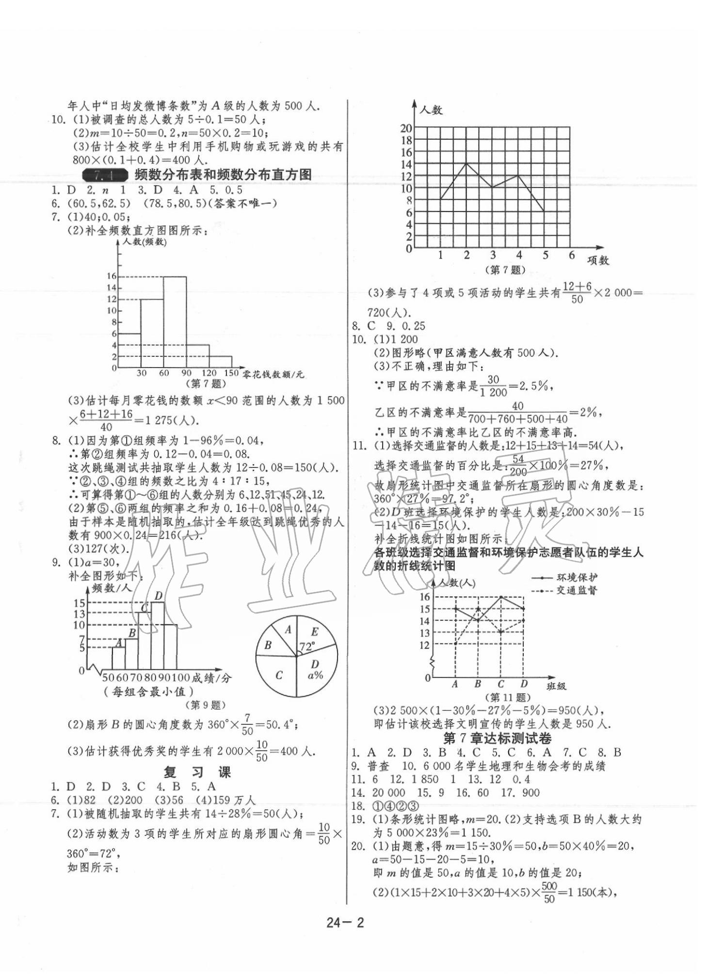 2020年1課3練單元達標測試八年級數學下冊蘇科版 參考答案第2頁