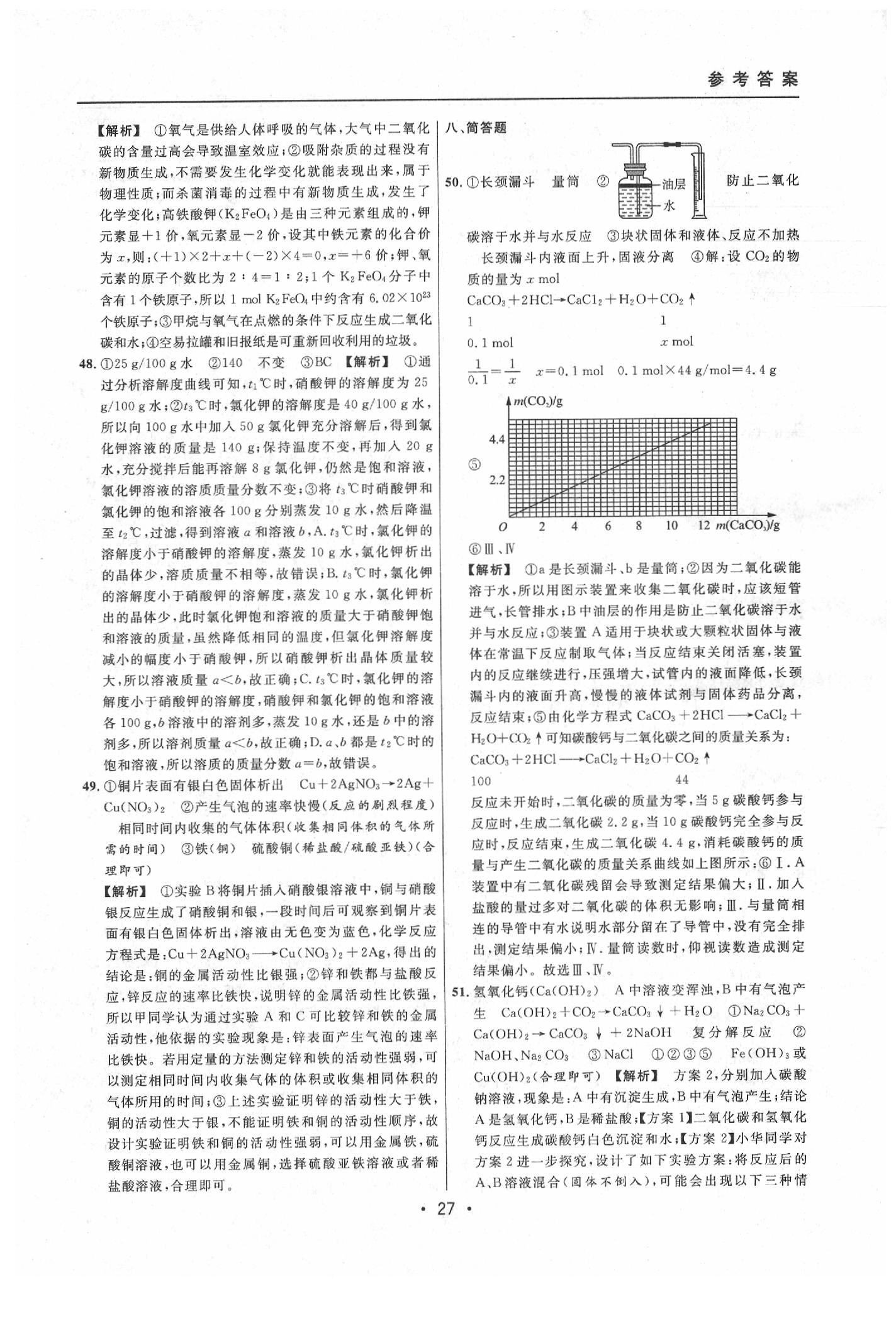 2020年中考實戰(zhàn)名校在招手化學二模卷 參考答案第27頁