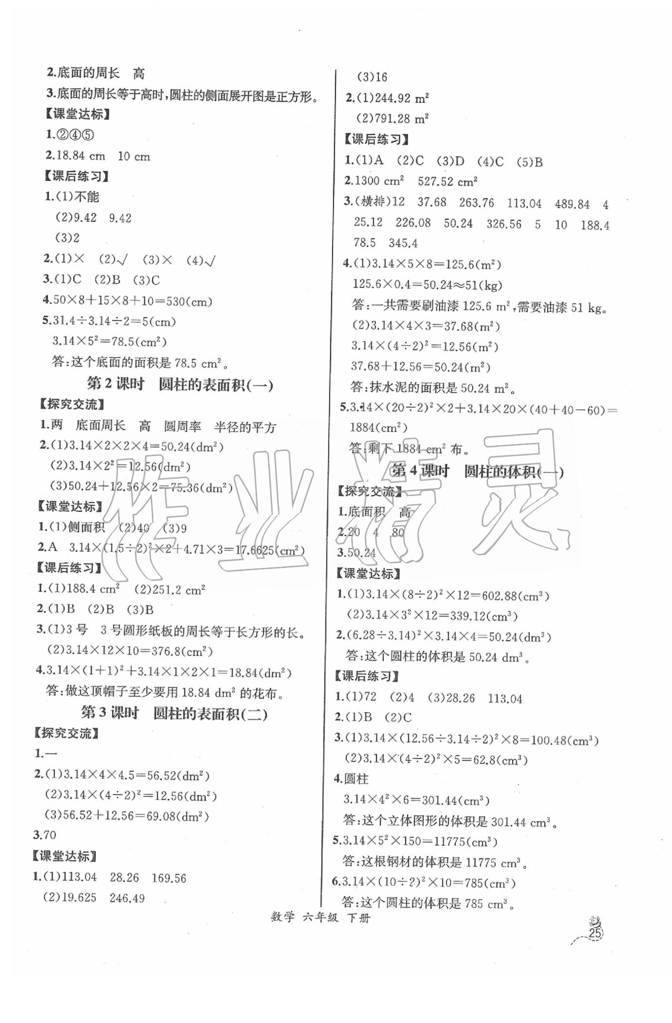 2020年同步导学案课时练六年级数学下册人教版河北专版 第3页