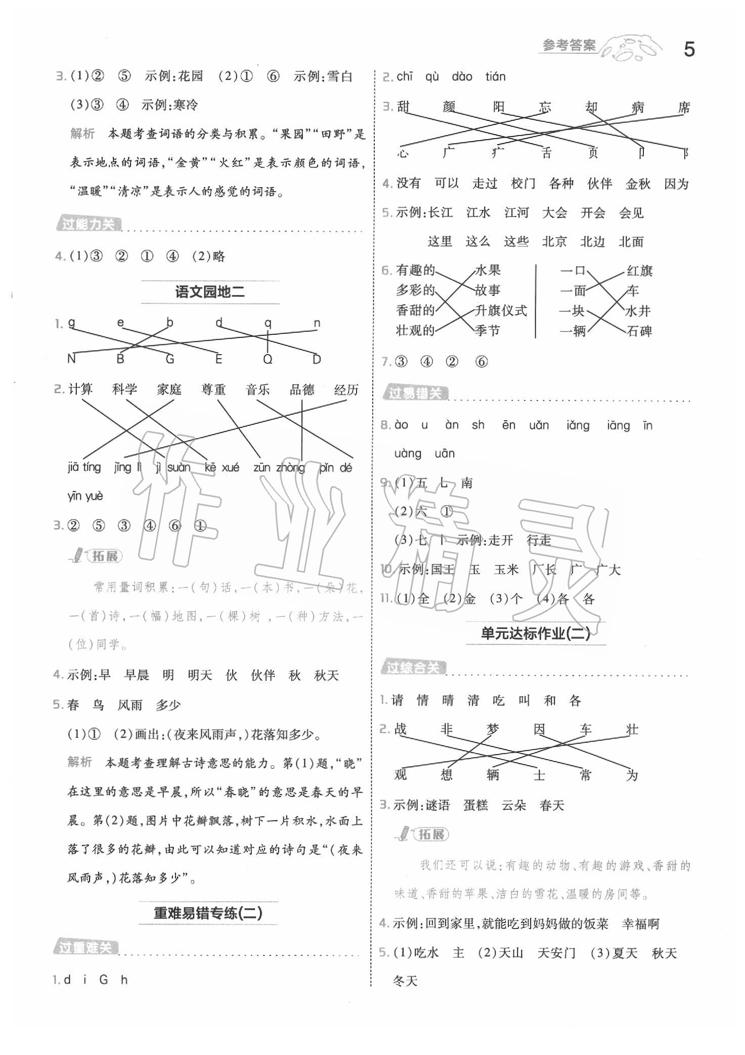 2020年一遍過小學(xué)語文一年級下冊人教版 第5頁